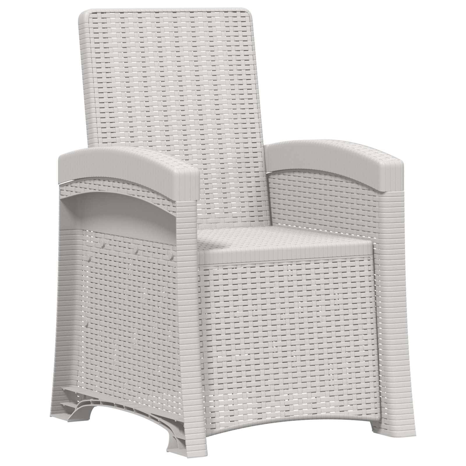 vidaXL Liegesessel Garten Rattan-Optik 2 pcs Weiß und Creme PP