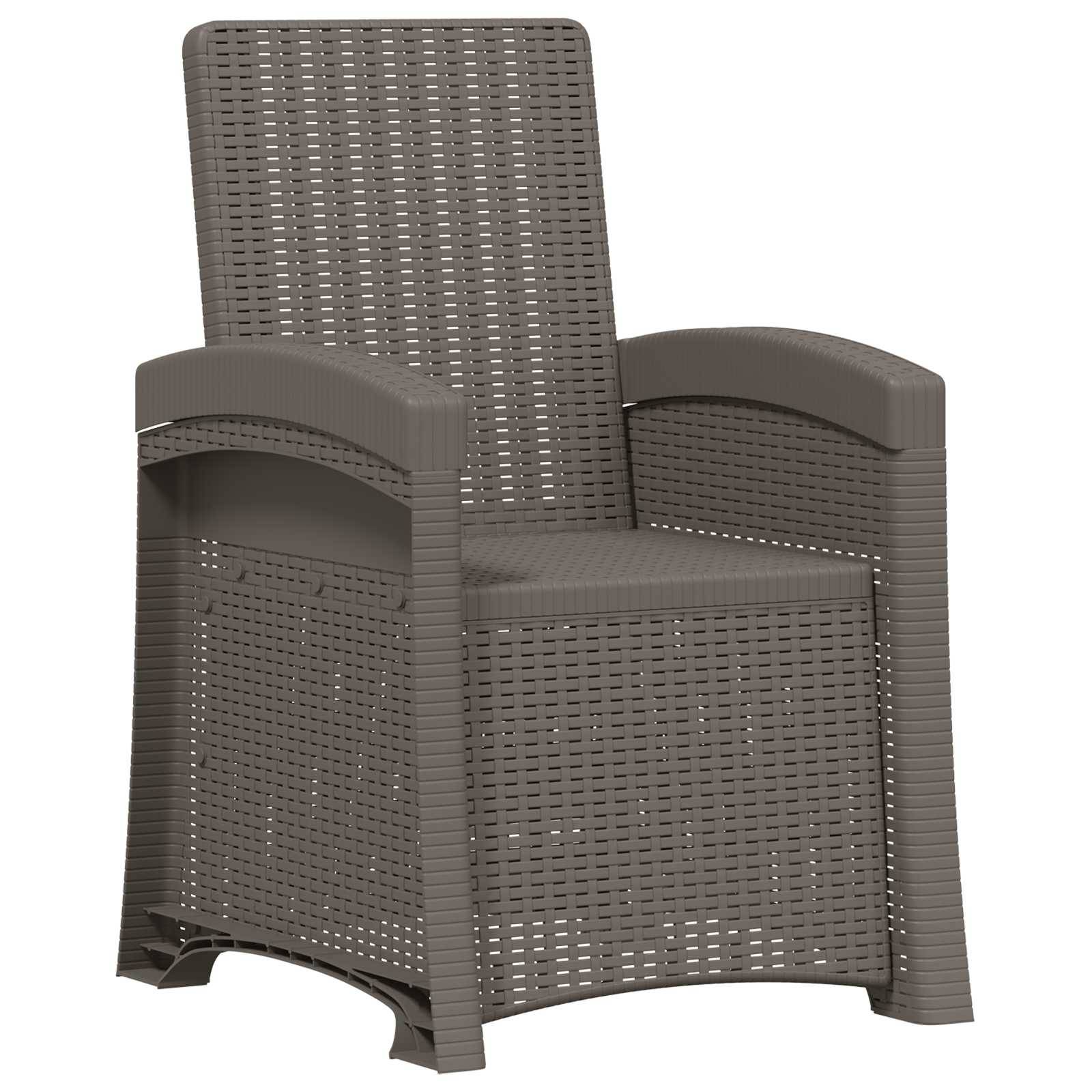 vidaXL Liegesessel Garten Rattan-Optik 2 pcs Hellgrau und Anthrazit PP