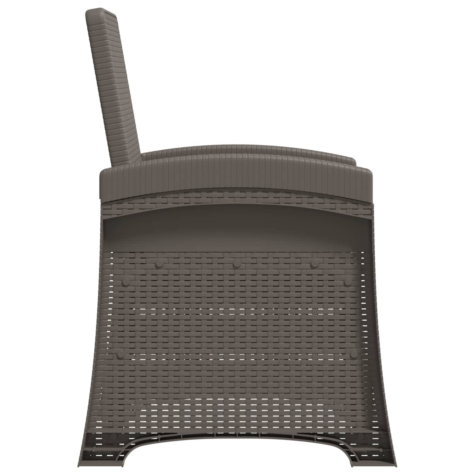 vidaXL Liegesessel Garten Rattan-Optik Hellgrau PP