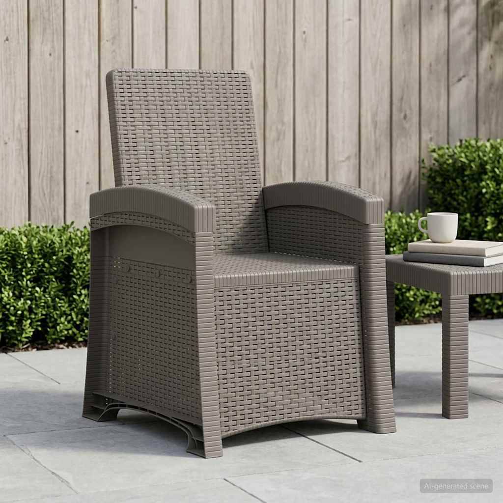 vidaXL Liegesessel Garten Rattan-Optik Hellgrau PP