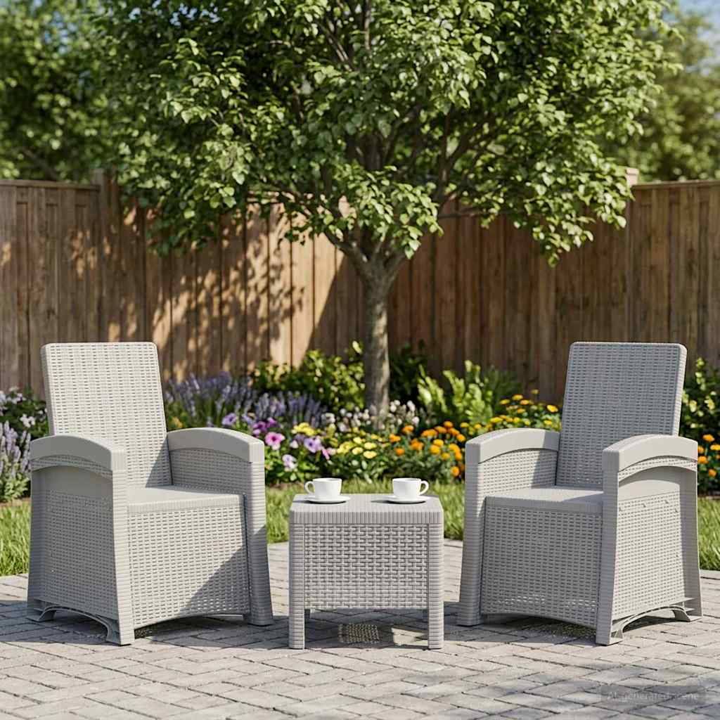 vidaXL Liegesessel Garten Rattan-Optik 2 pcs Weiß PP