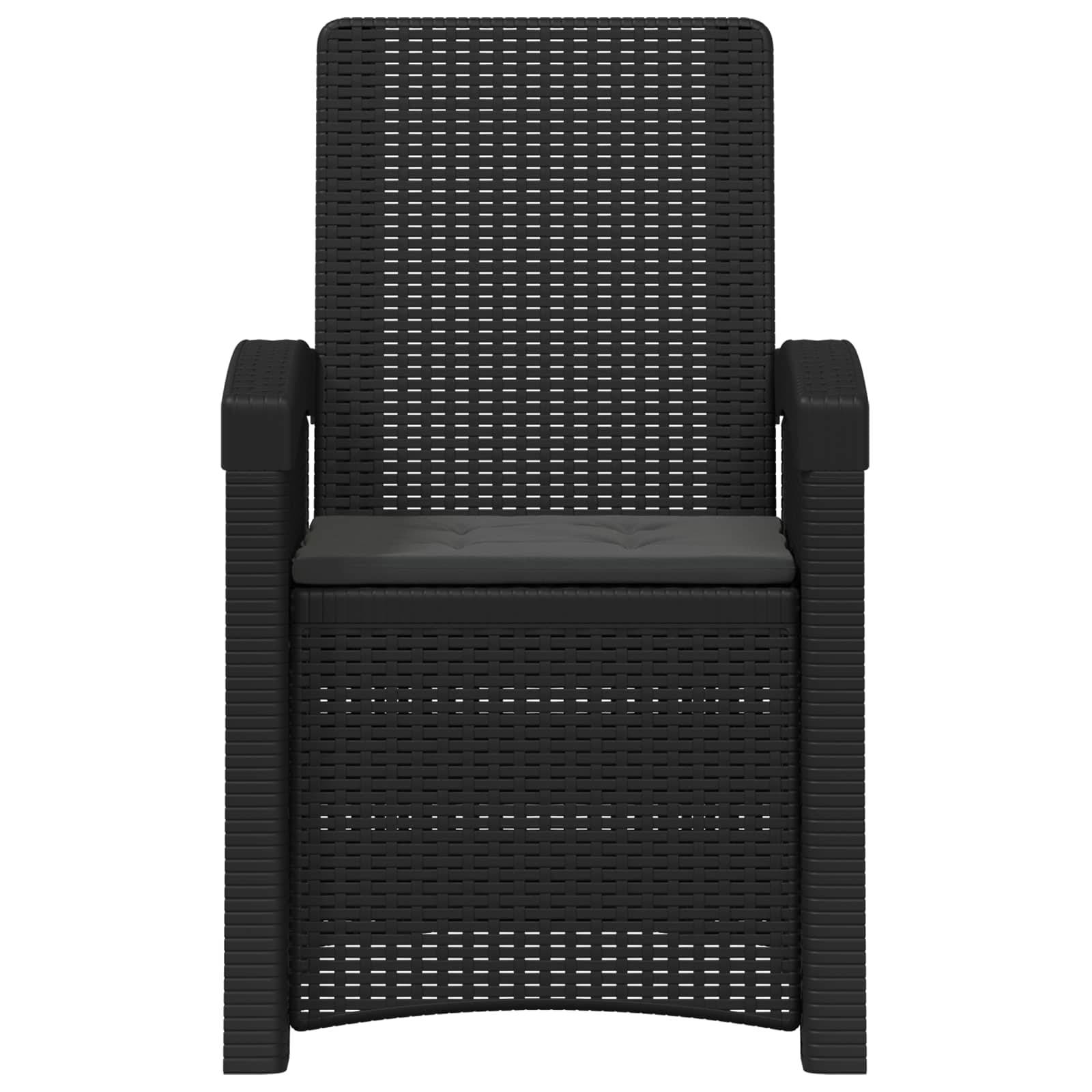 vidaXL Liegesessel Garten Rattan-Optik Anthrazit PP