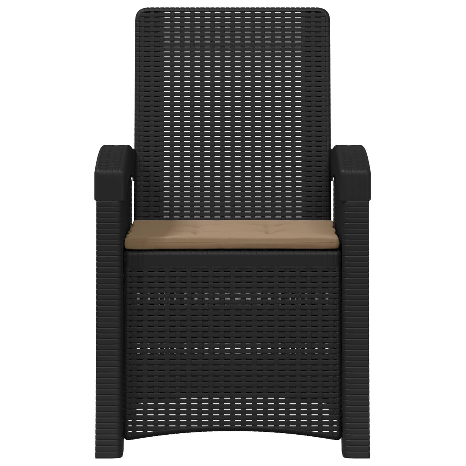vidaXL Liegesessel Garten Rattan-Optik Anthrazit und Taupe PP