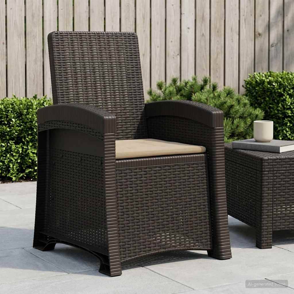 vidaXL Liegesessel Garten Rattan-Optik Anthrazit und Taupe PP