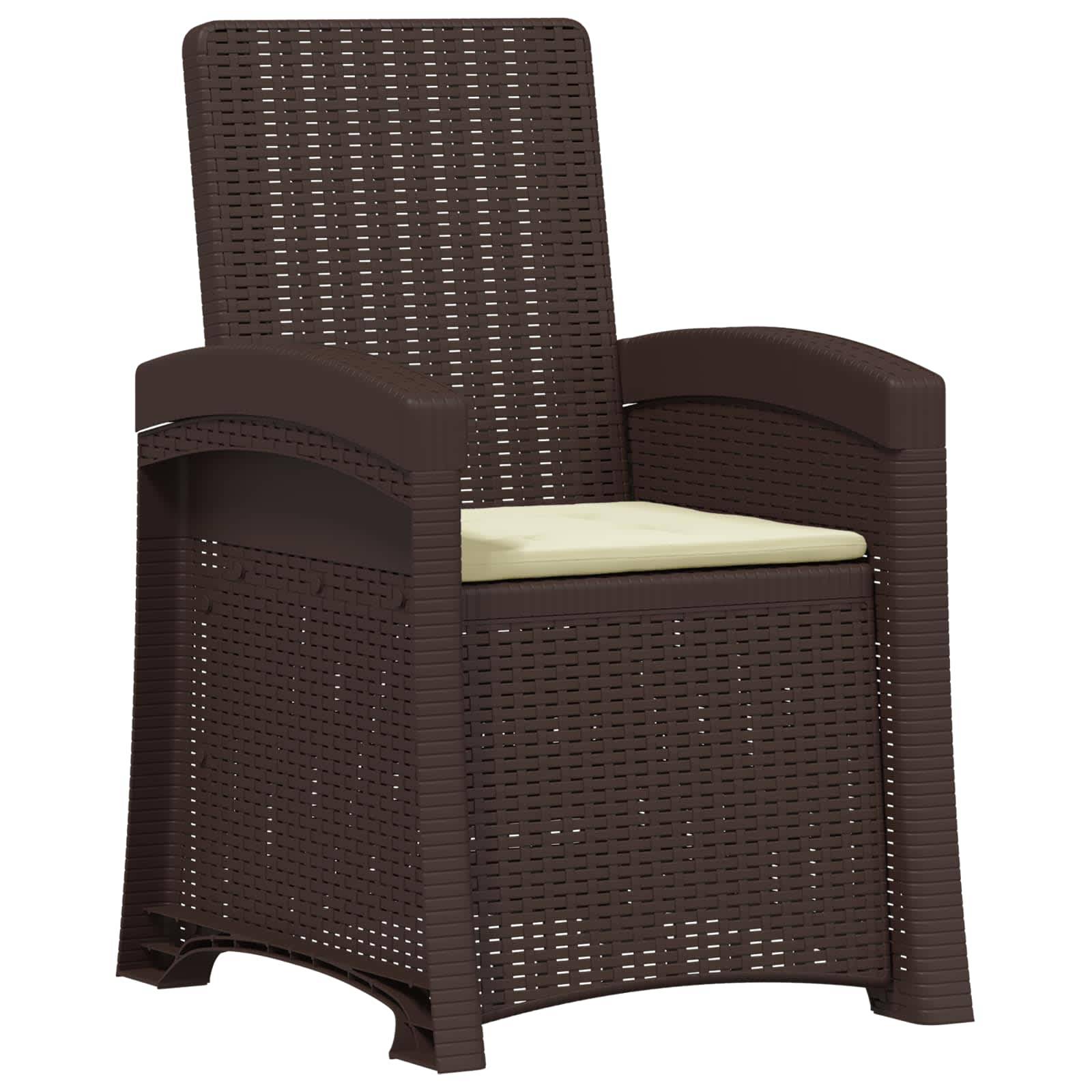 vidaXL Garten Essgruppe 7 stk. Braun und Creme PP