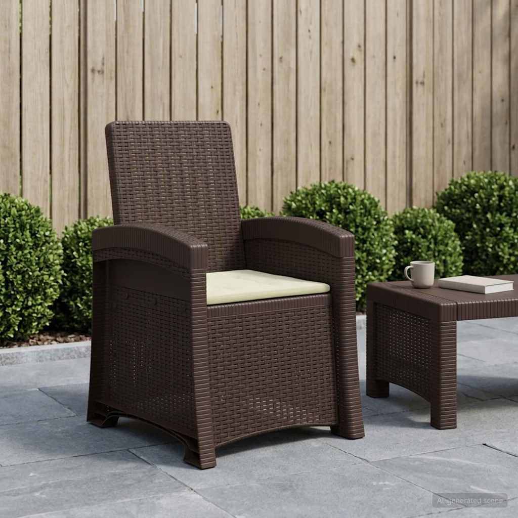 vidaXL Liegesessel Garten Rattan-Optik Braun und Creme PP