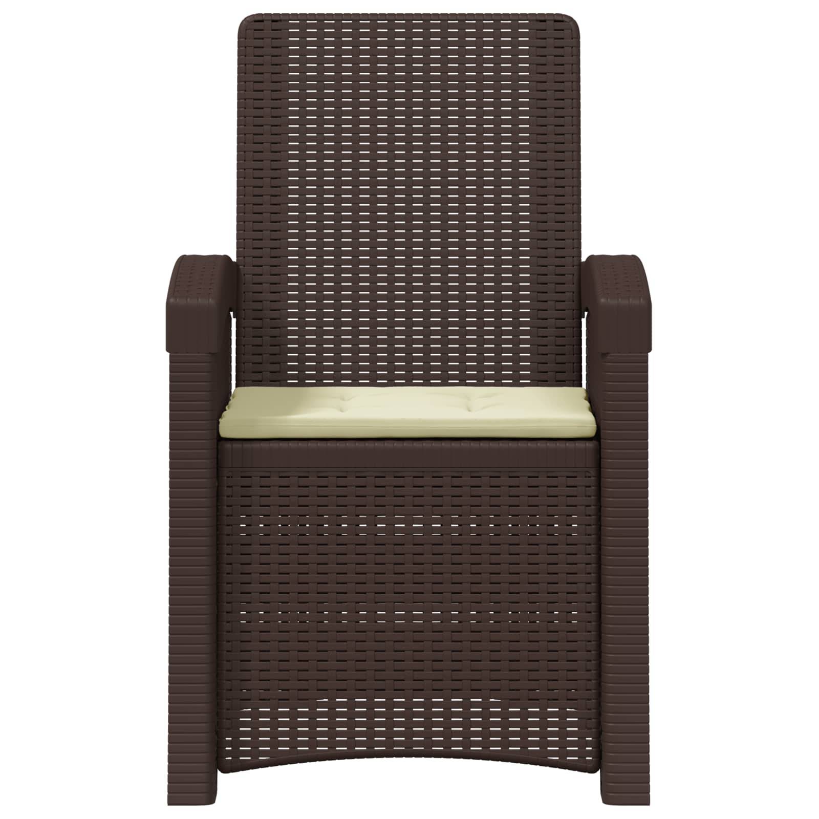 vidaXL Liegesessel Garten Rattan-Optik Braun und Creme PP