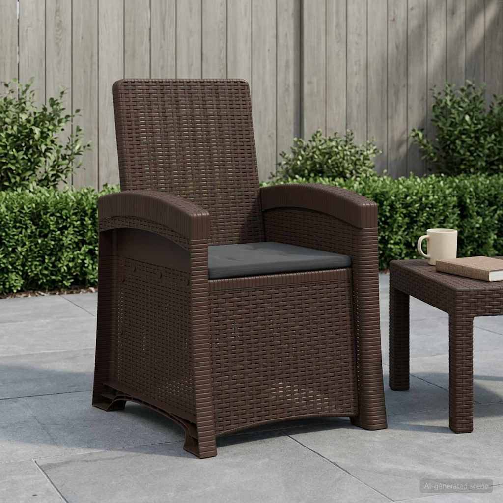 vidaXL Liegesessel Garten Rattan-Optik Braun und Anthrazit PP