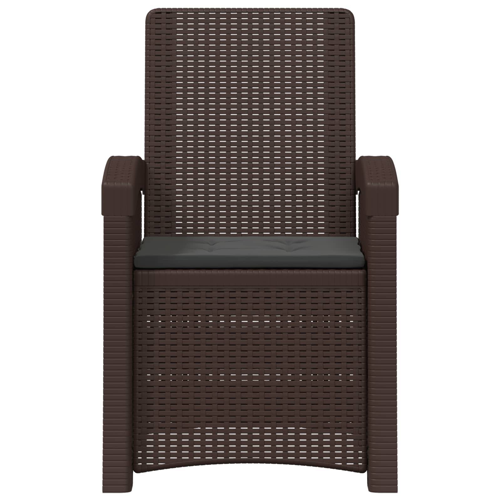 vidaXL Liegesessel Garten Rattan-Optik Braun und Anthrazit PP