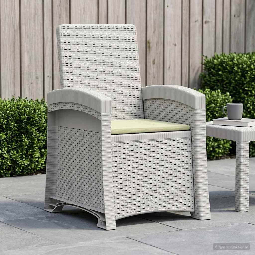 vidaXL Liegesessel Garten Rattan-Optik Weiß und Creme PP