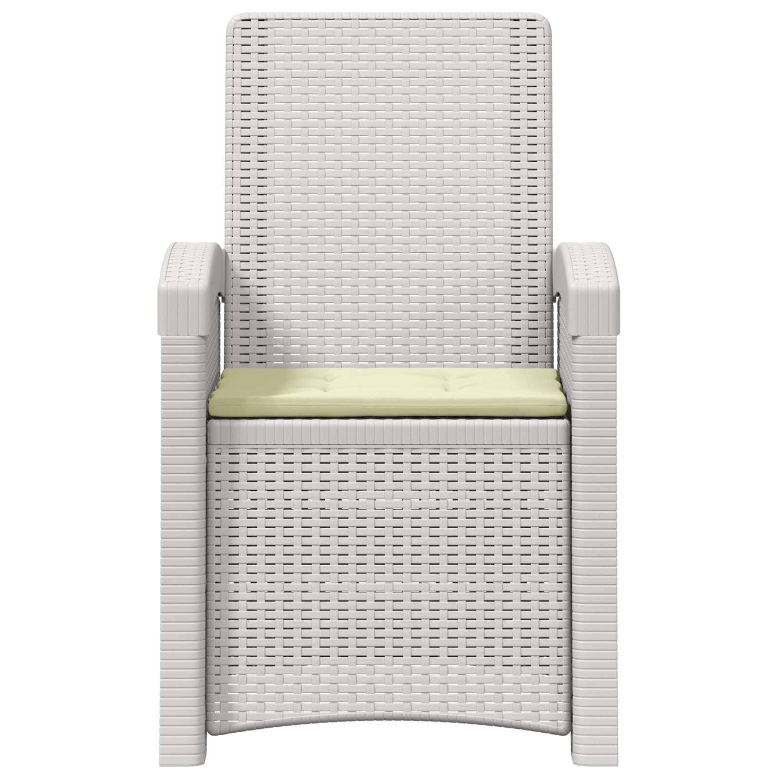 vidaXL Liegesessel Garten Rattan-Optik Weiß und Creme PP