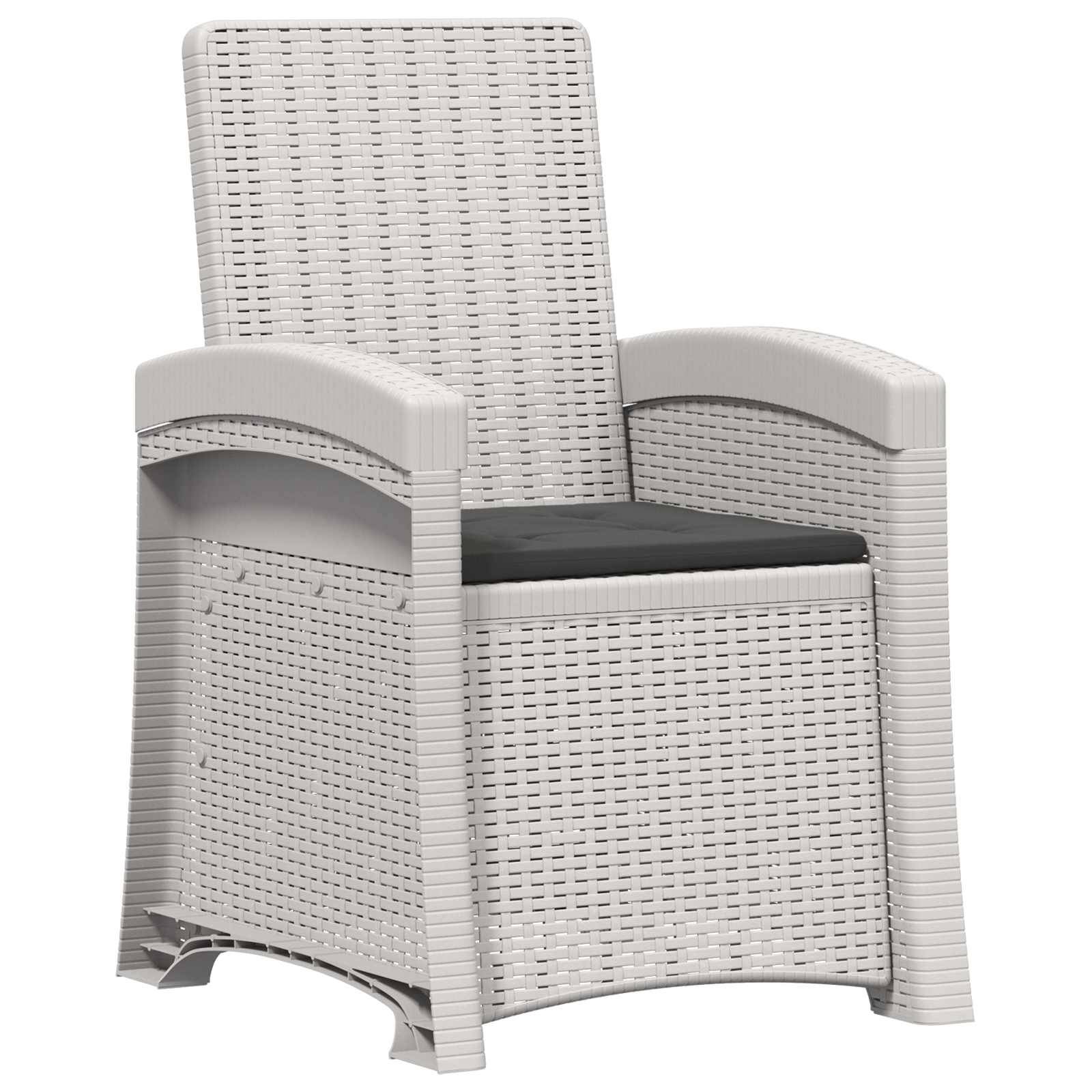 vidaXL Liegesessel Garten Rattan-Optik Weiß und Anthrazit PP