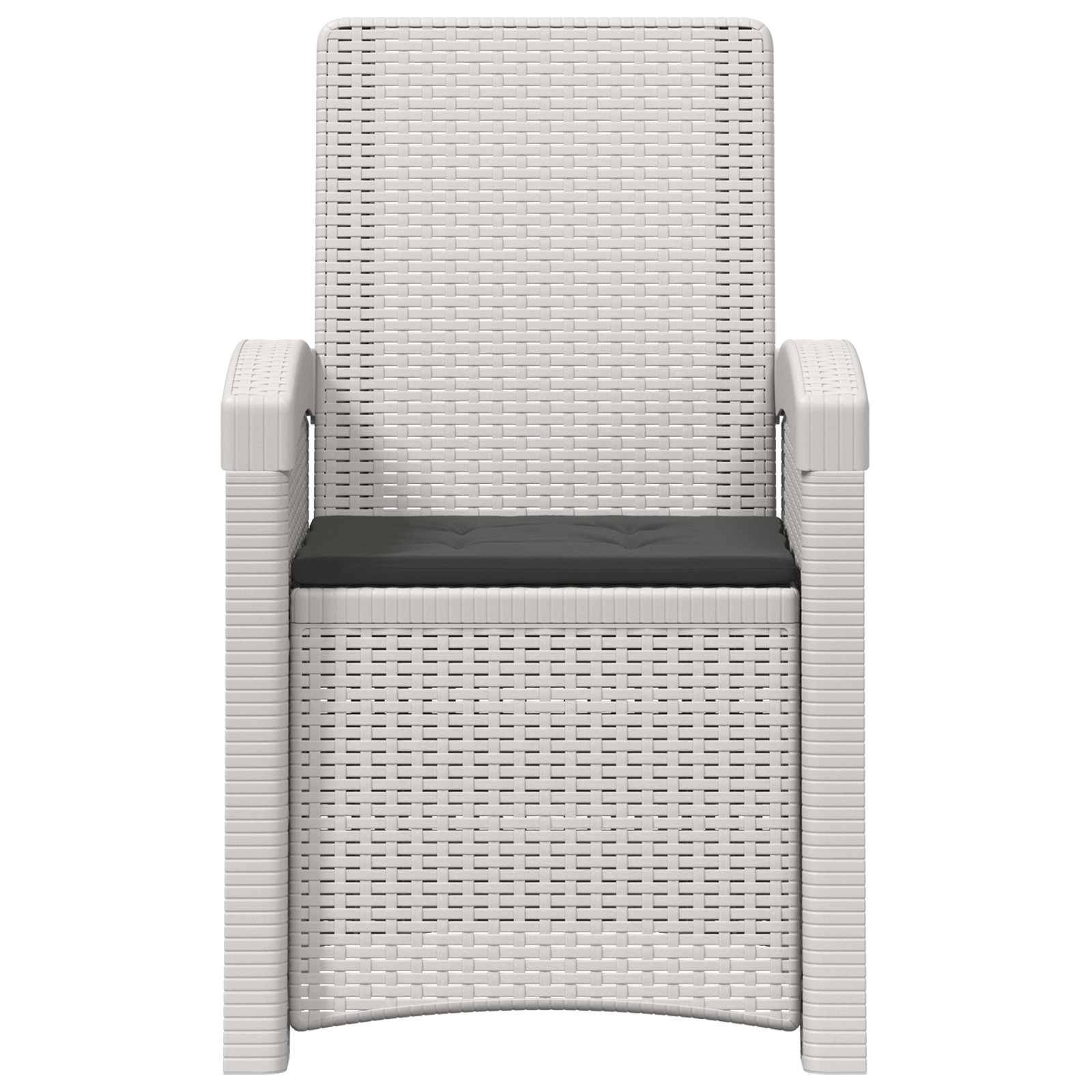 vidaXL Liegesessel Garten Rattan-Optik Weiß und Anthrazit PP
