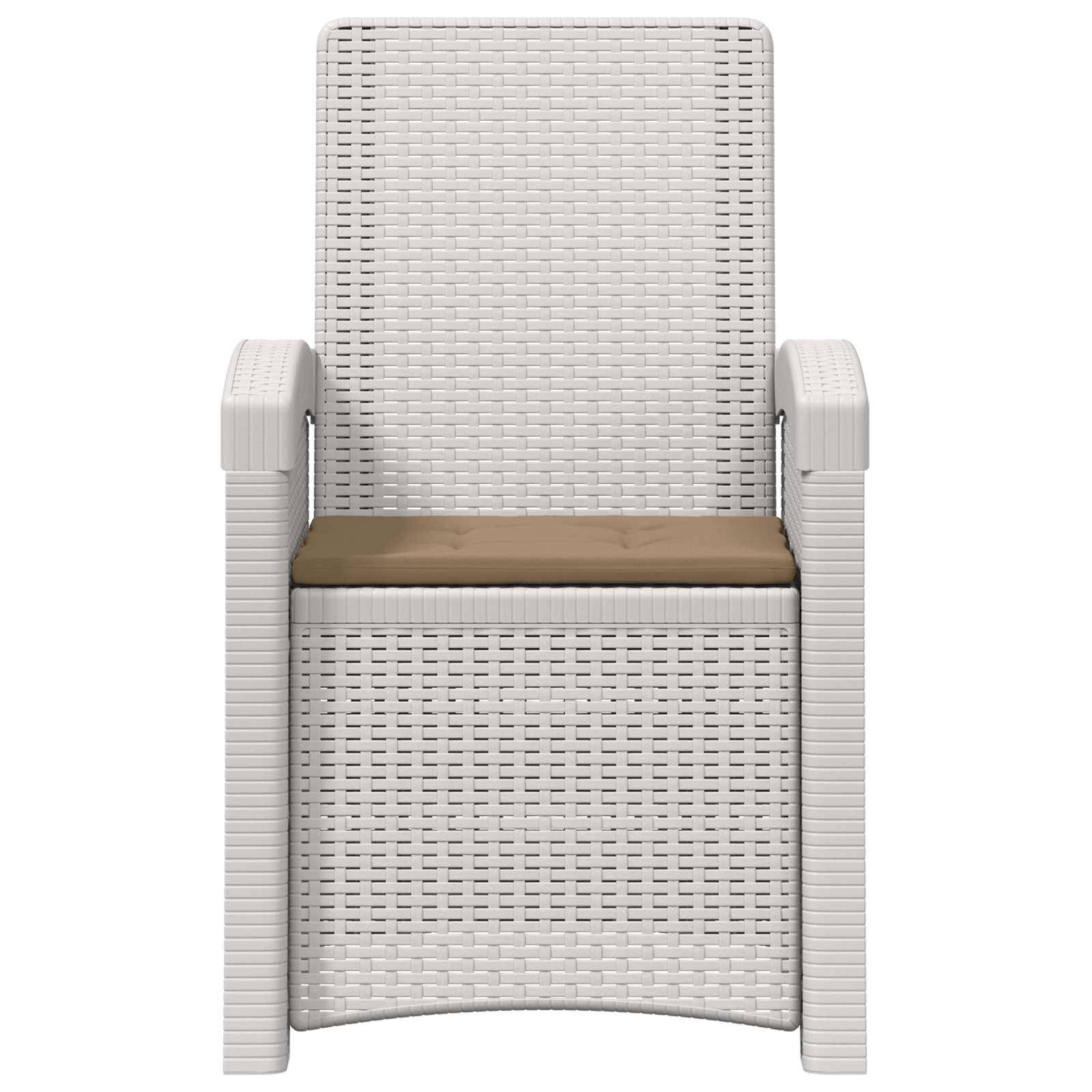 vidaXL Liegesessel Garten Rattan-Optik Weiß und Taupe PP