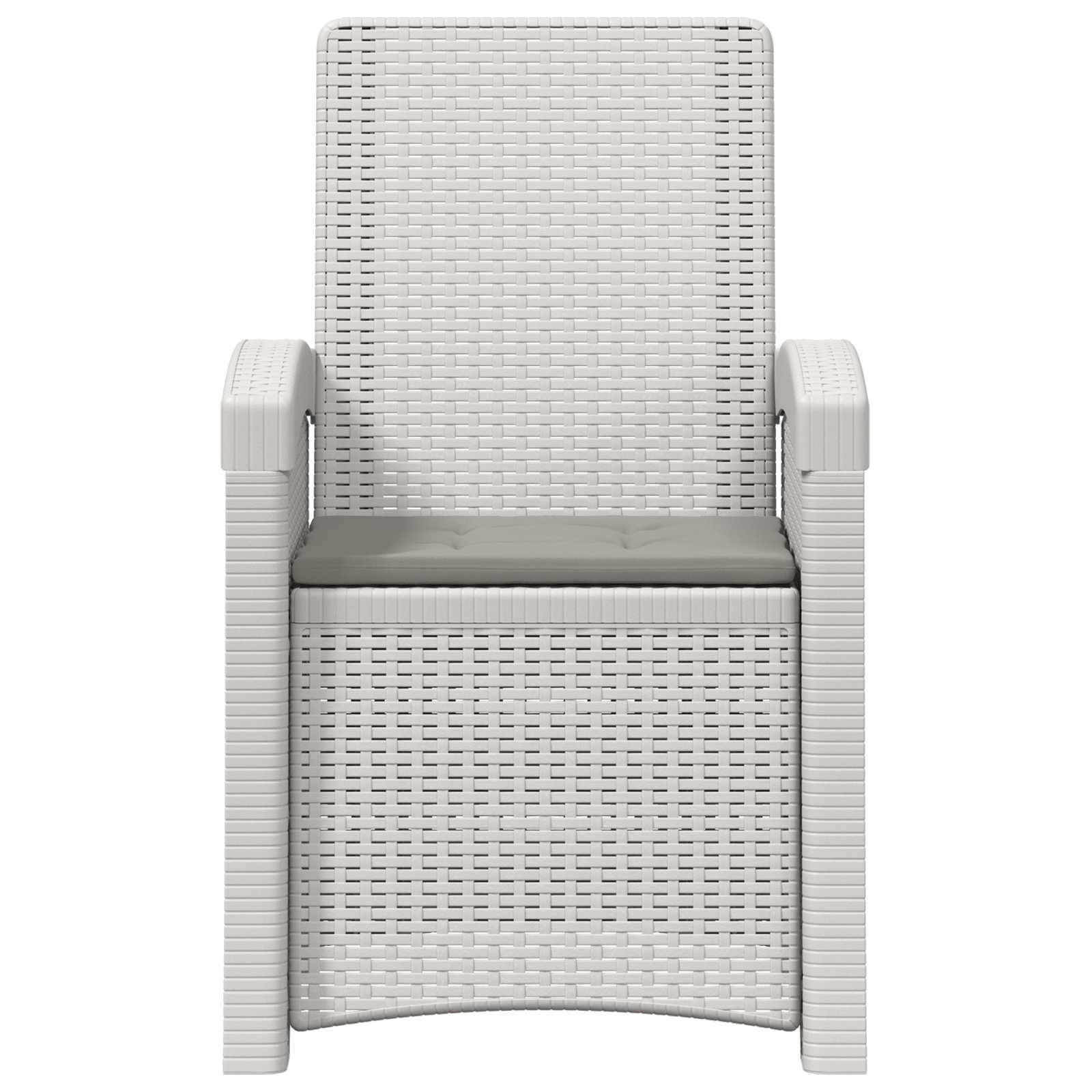 vidaXL Liegesessel Garten Rattan-Optik Weiß und Hellgrau PP