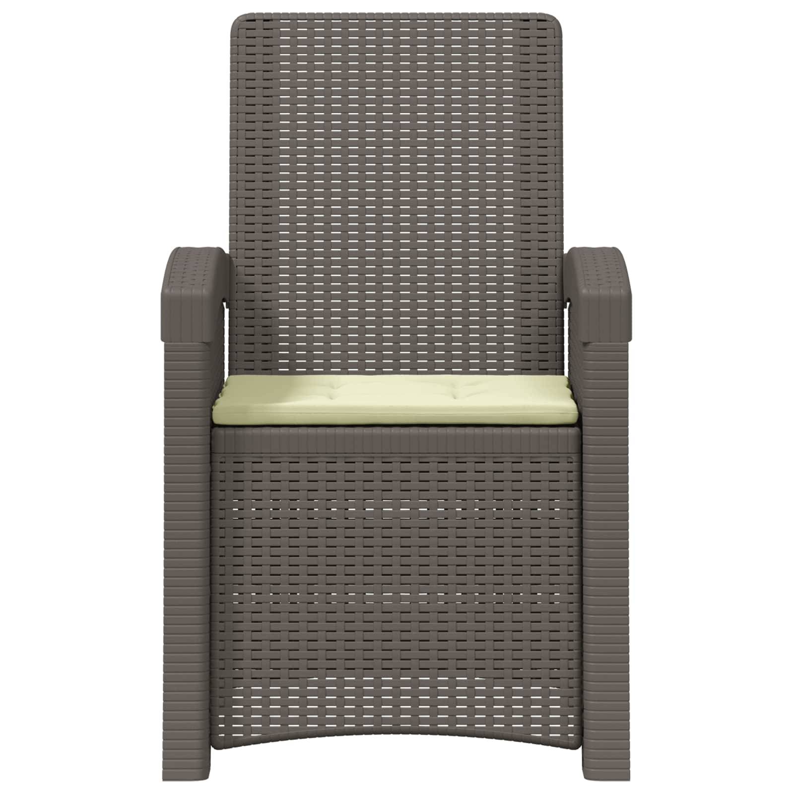vidaXL Liegesessel Garten Rattan-Optik Hellgrau und Creme PP
