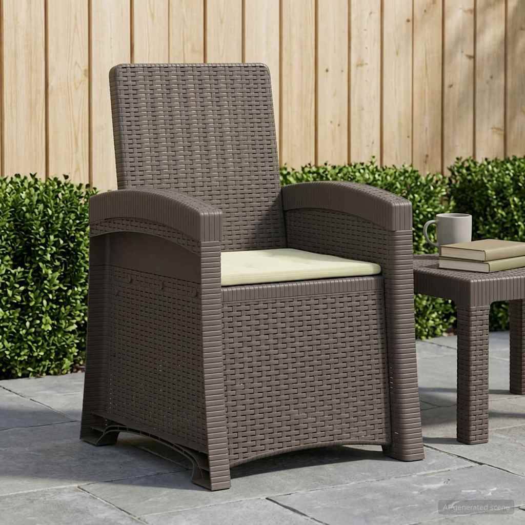 vidaXL Liegesessel Garten Rattan-Optik Hellgrau und Creme PP