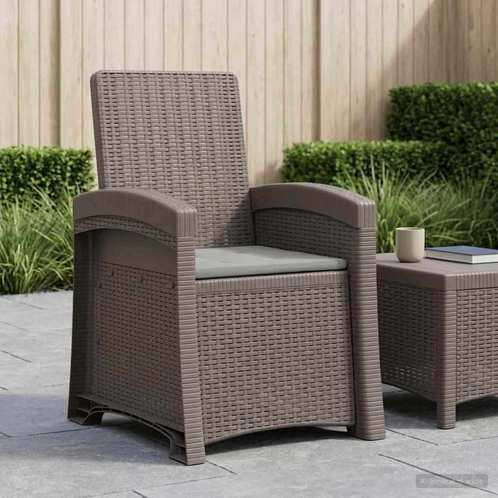 vidaXL Liegesessel Garten Rattan-Optik Hellgrau PP