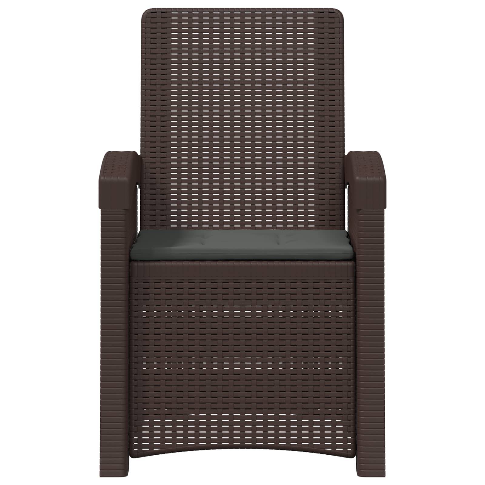 vidaXL Liegesessel Garten Rattan-Optik 2 pcs Braun und Anthrazit PP