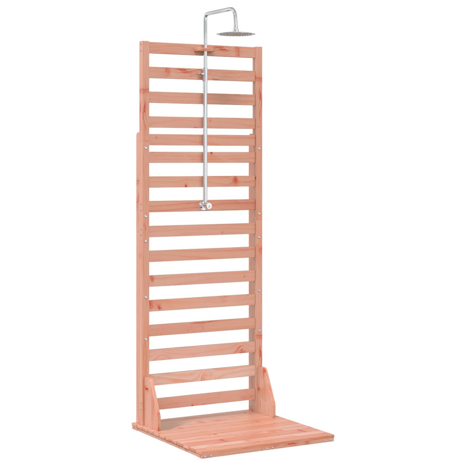 vidaXL Outdoor-Dusche 225 cm Massives Douglasholz und Edelstahl Natur
