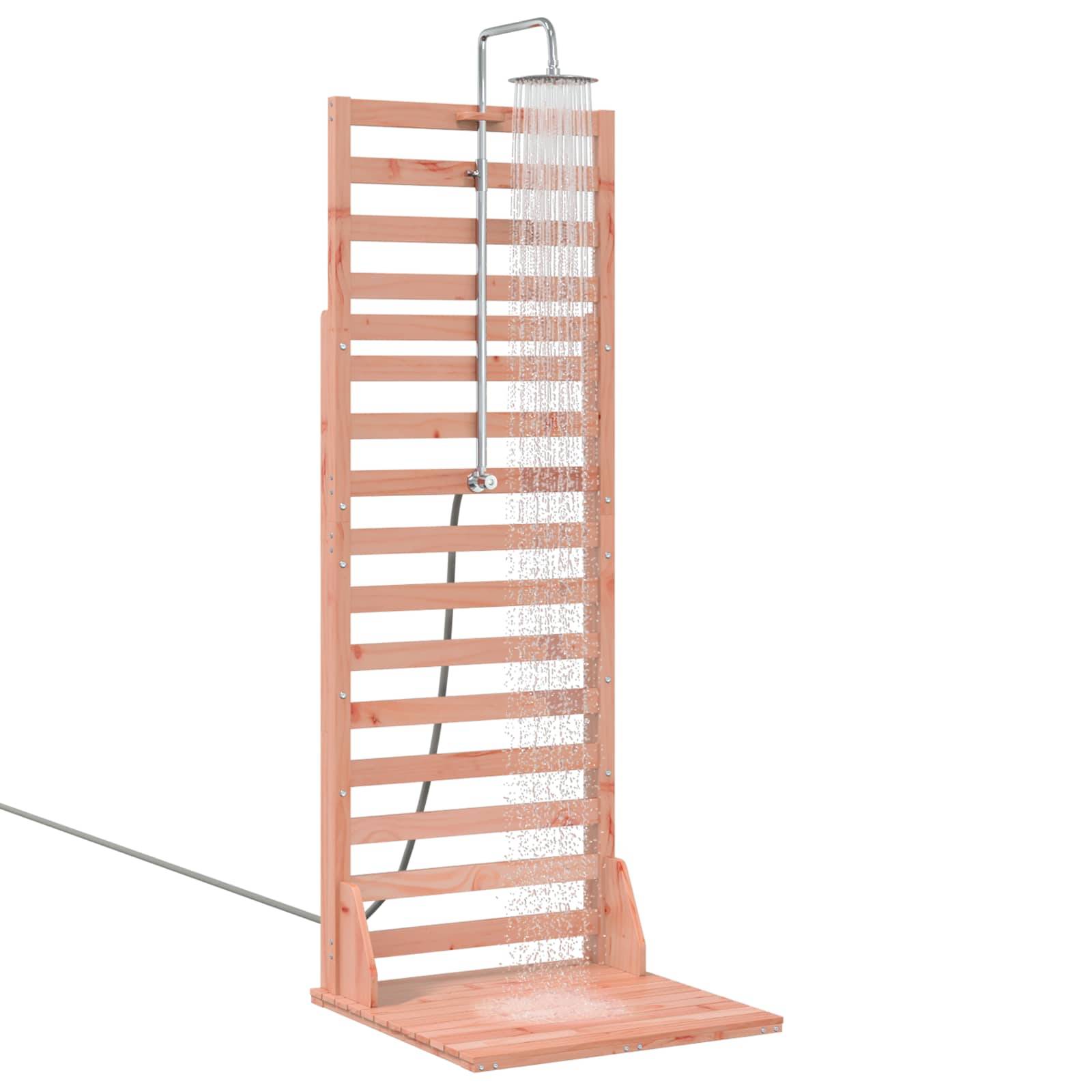 vidaXL Outdoor-Dusche 225 cm Massives Douglasholz und Edelstahl Natur