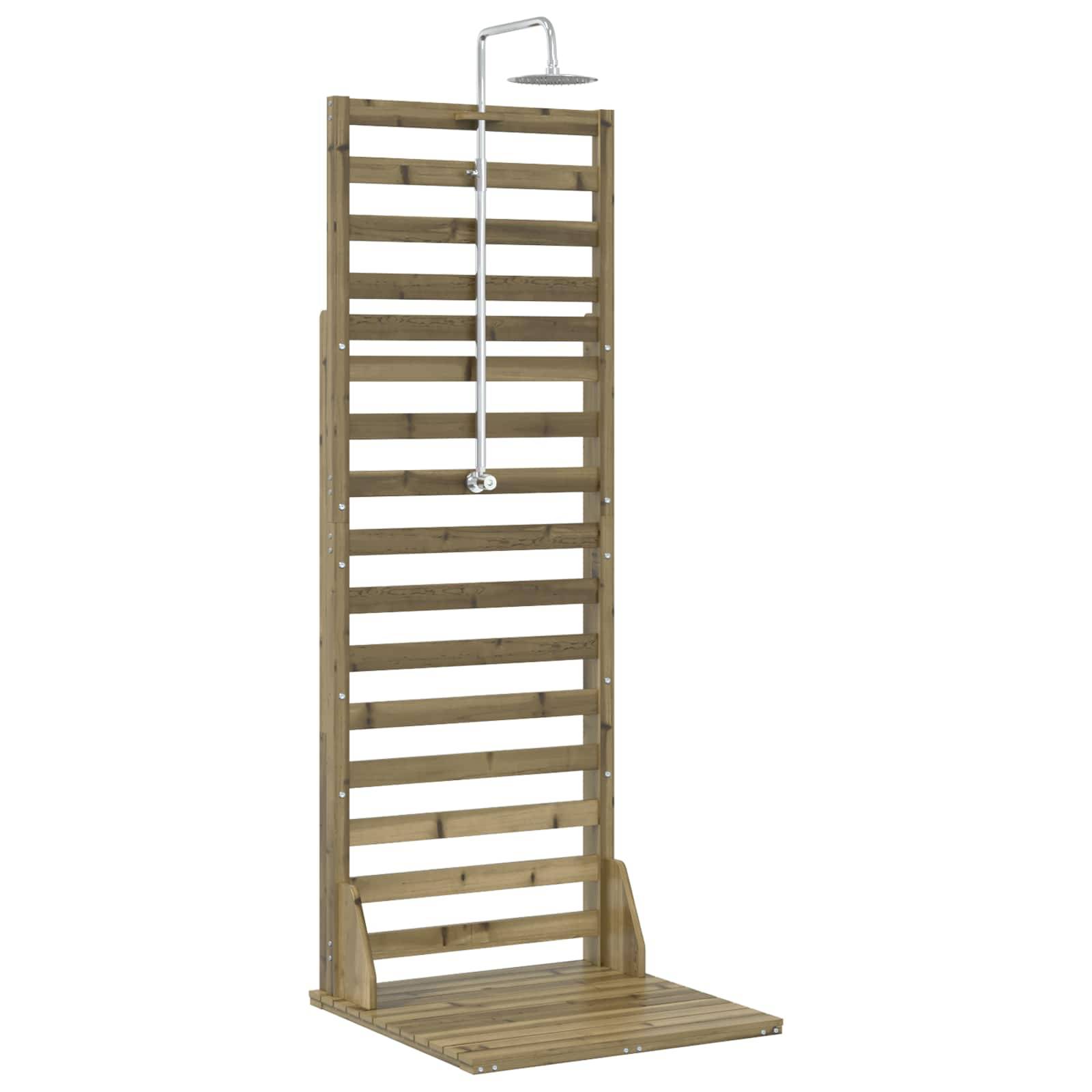 vidaXL Outdoor-Dusche 225 cm Imprägniertes Kiefernholz und Edelstahl