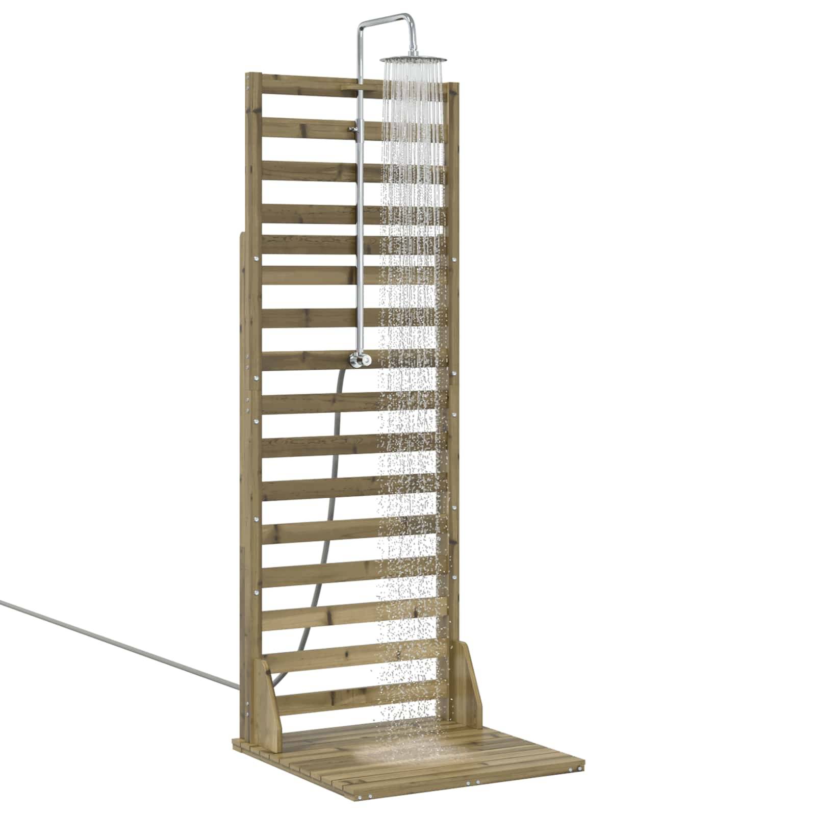 vidaXL Outdoor-Dusche 225 cm Imprägniertes Kiefernholz und Edelstahl