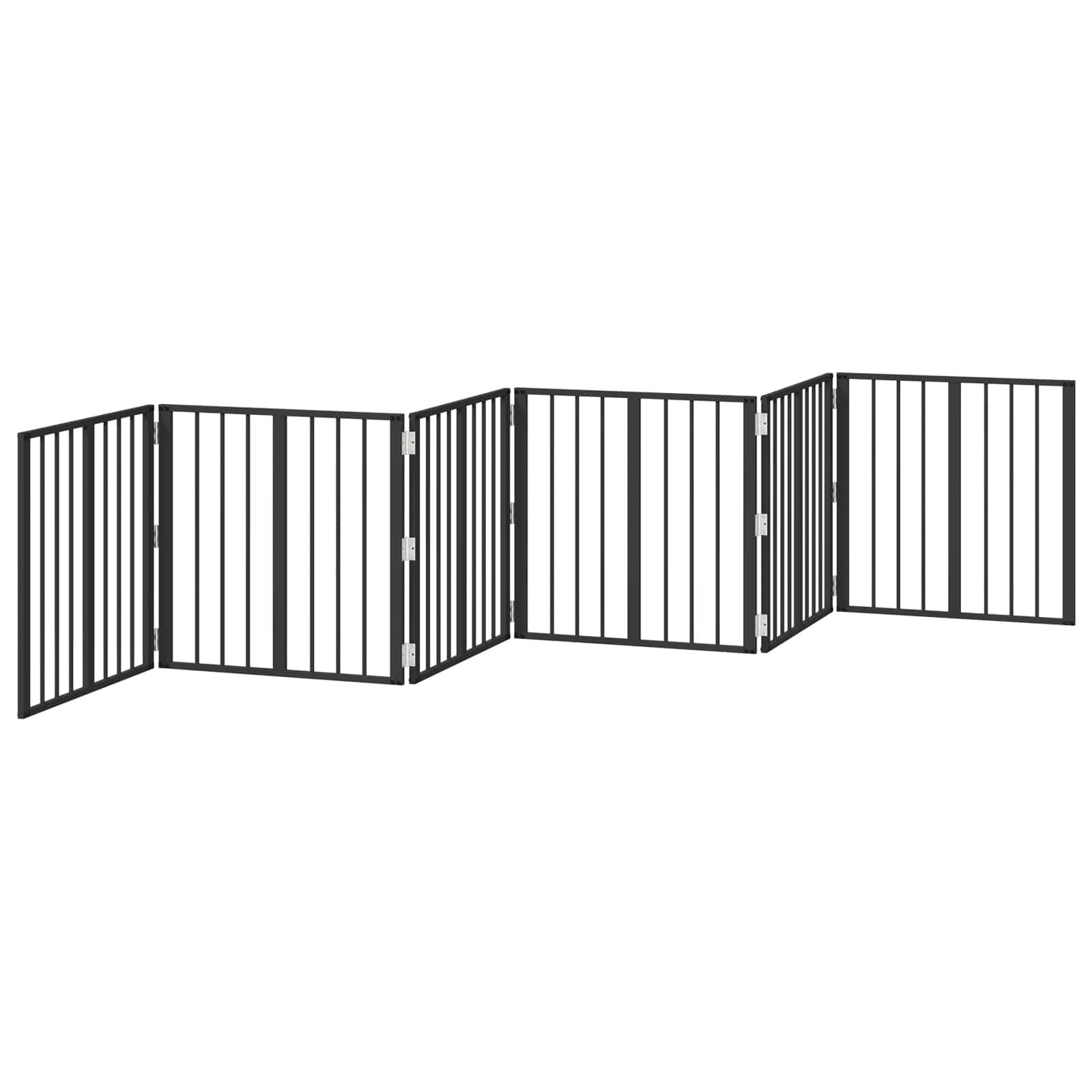vidaXL Hundetor 6 pcs Schwarz 60 x 60 cm Verzinkter Stahl