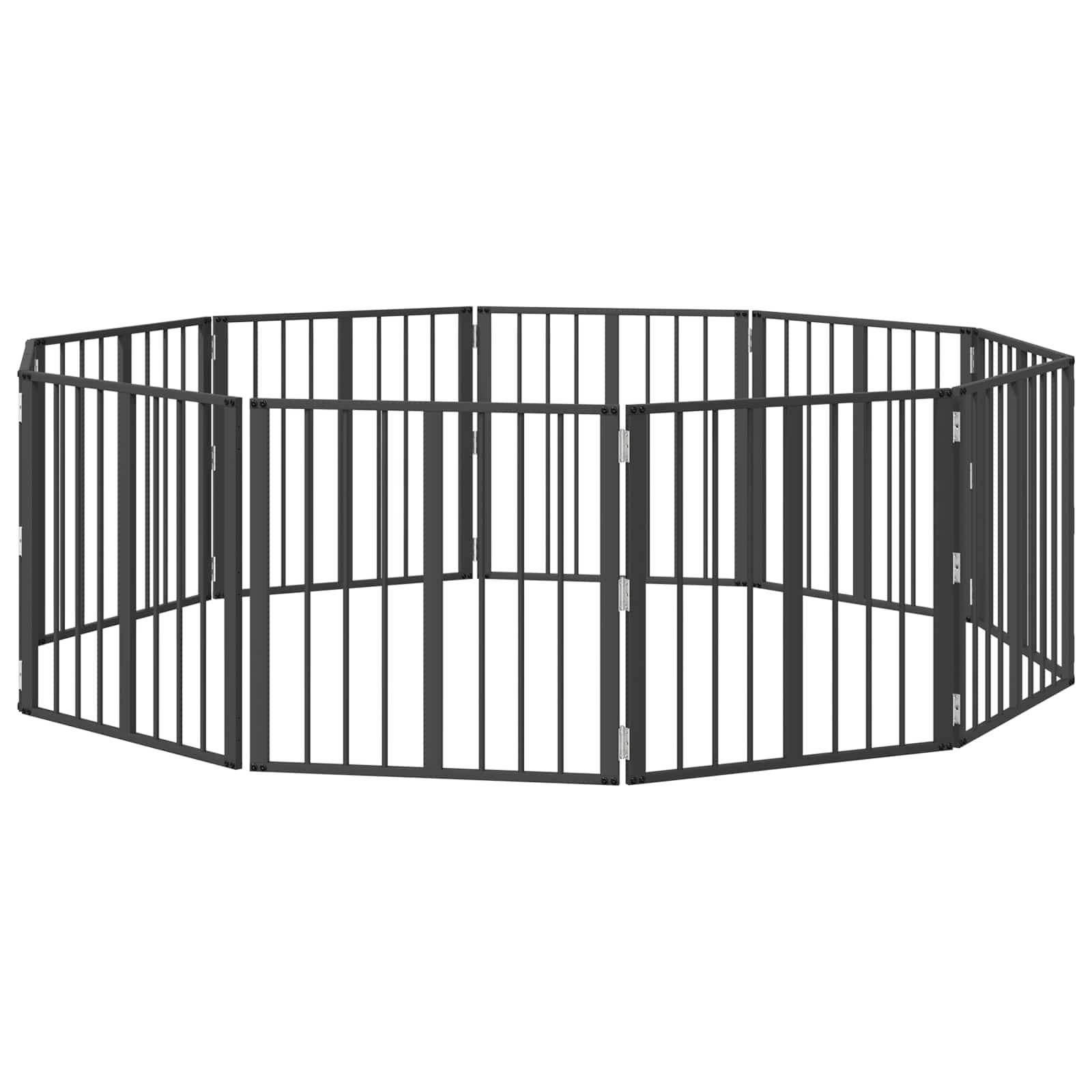 vidaXL Hundetor 10 pcs Schwarz 60 x 60 cm Verzinkter Stahl