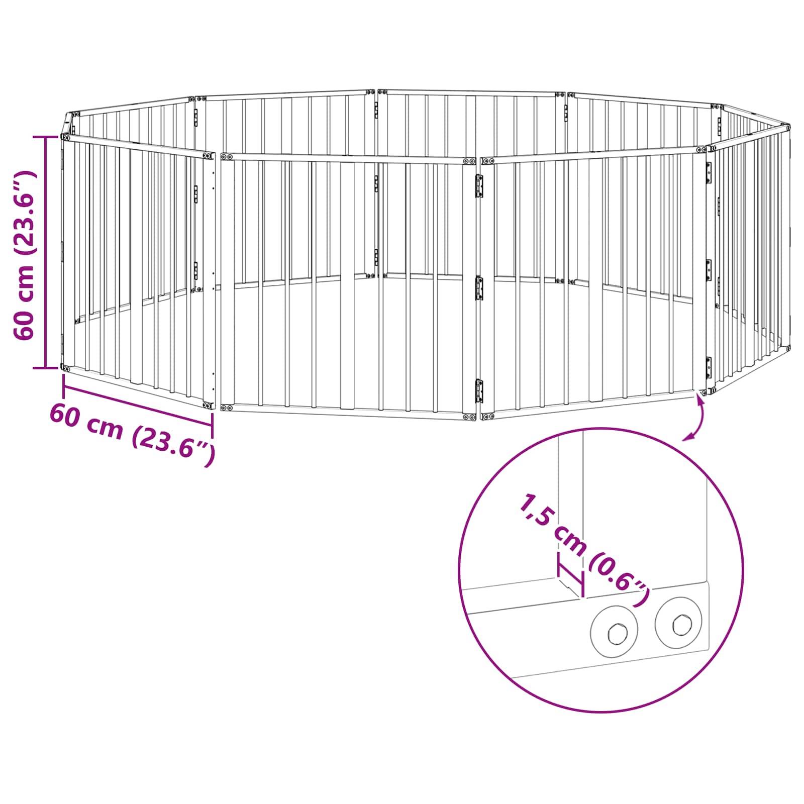 vidaXL Hundetor 10 pcs Schwarz 60 x 60 cm Verzinkter Stahl