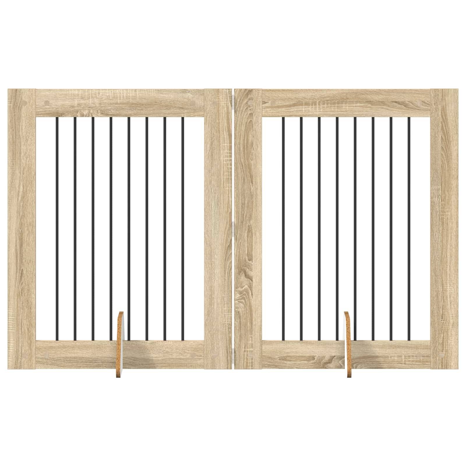 vidaXL Hundetor mit Ständern 2 pcs Sonoma-Eiche 80 x 100 cm