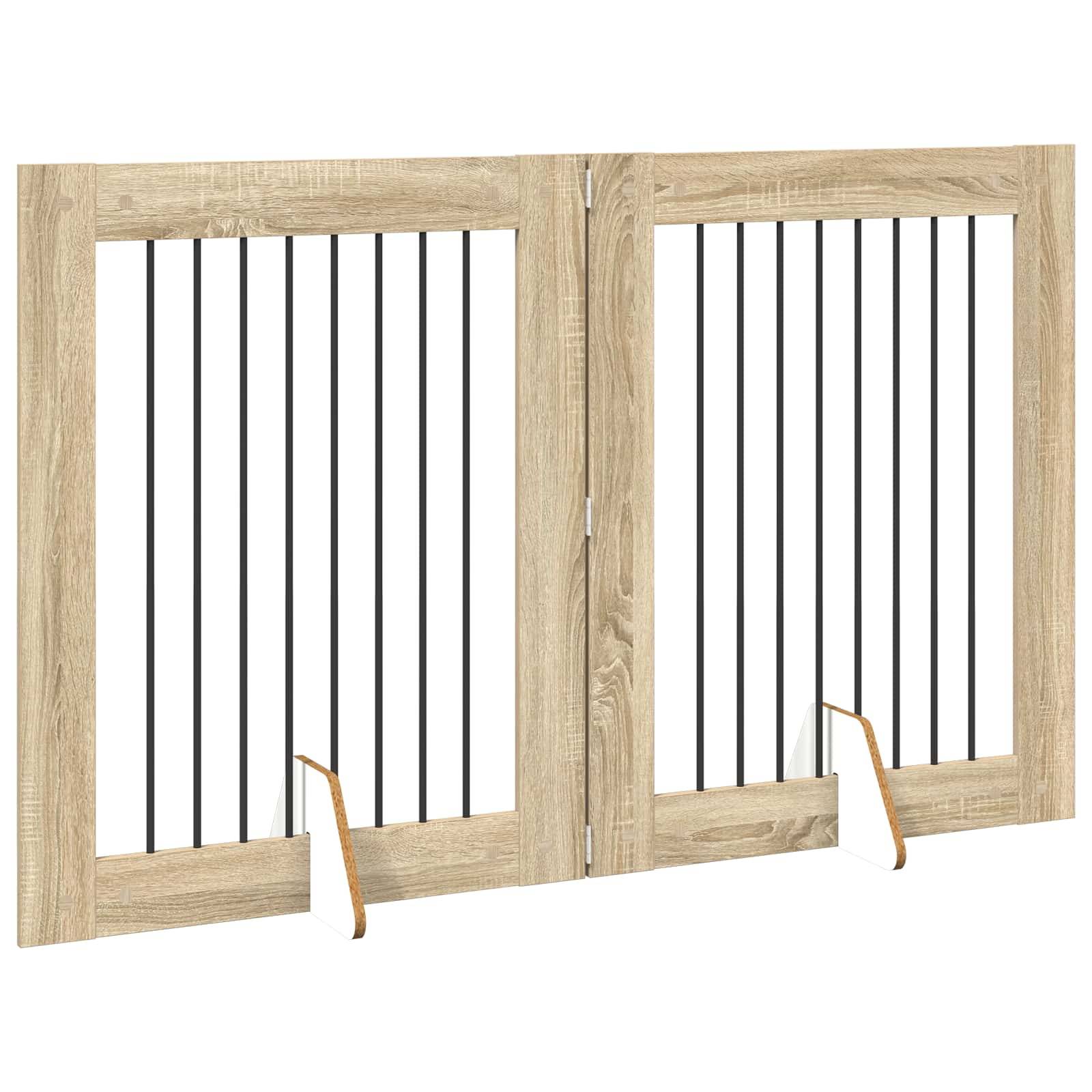 vidaXL Hundetor mit Ständern 2 pcs Sonoma-Eiche 80 x 100 cm
