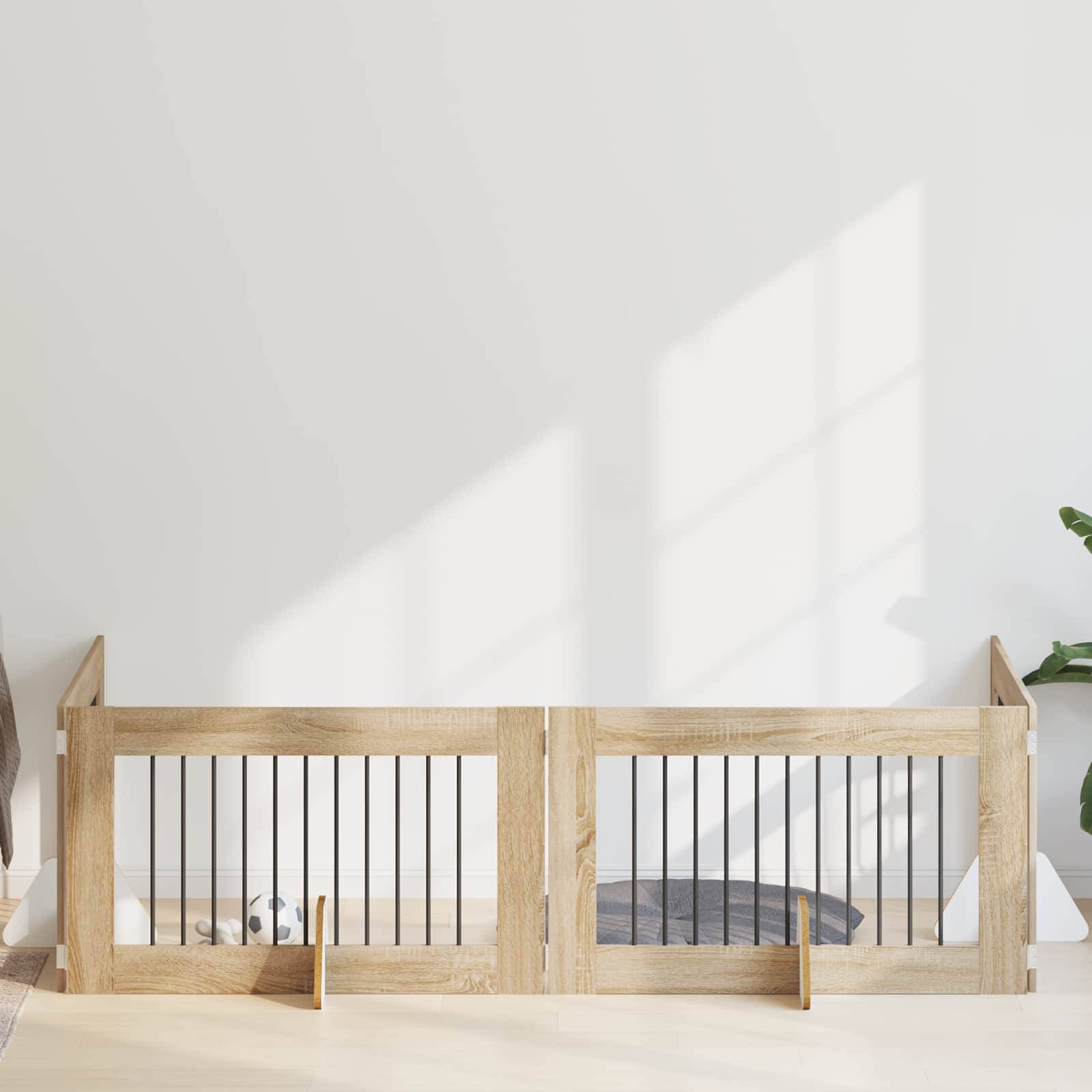 vidaXL Hundetor mit Ständern 4 pcs Sonoma-Eiche 100 x 60 cm