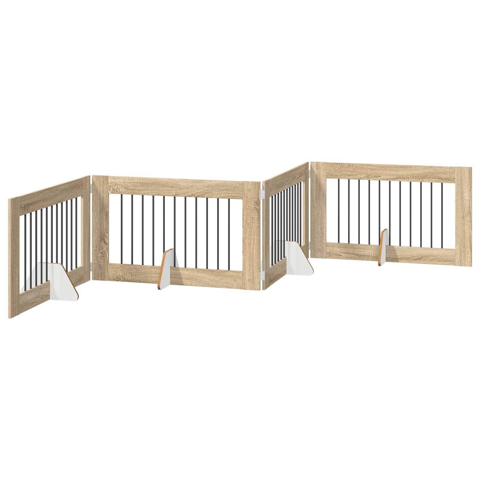 vidaXL Hundetor mit Ständern 4 pcs Sonoma-Eiche 100 x 60 cm