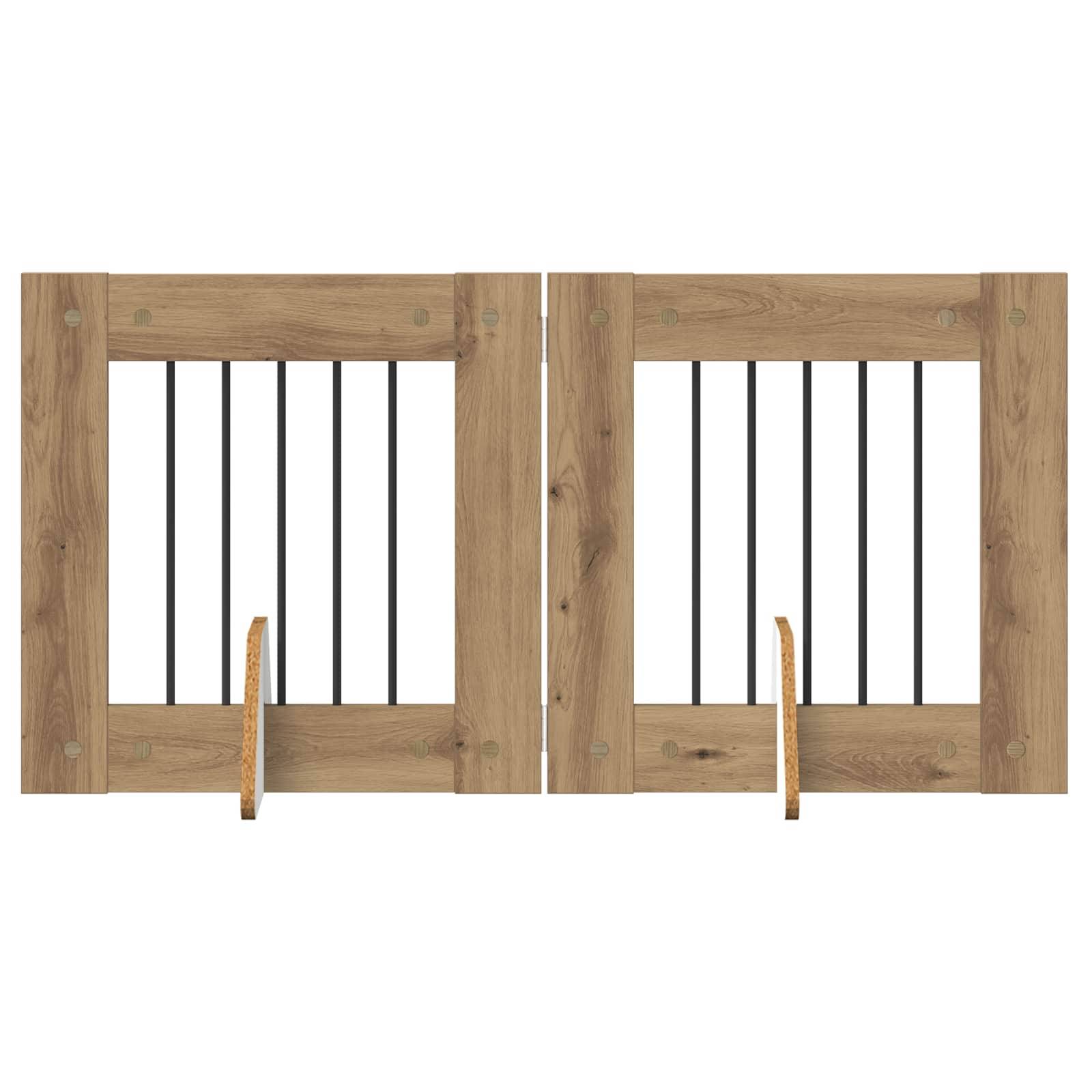 vidaXL Hundetor mit Ständern 2 pcs Artisan-Eiche 60 x 60 cm