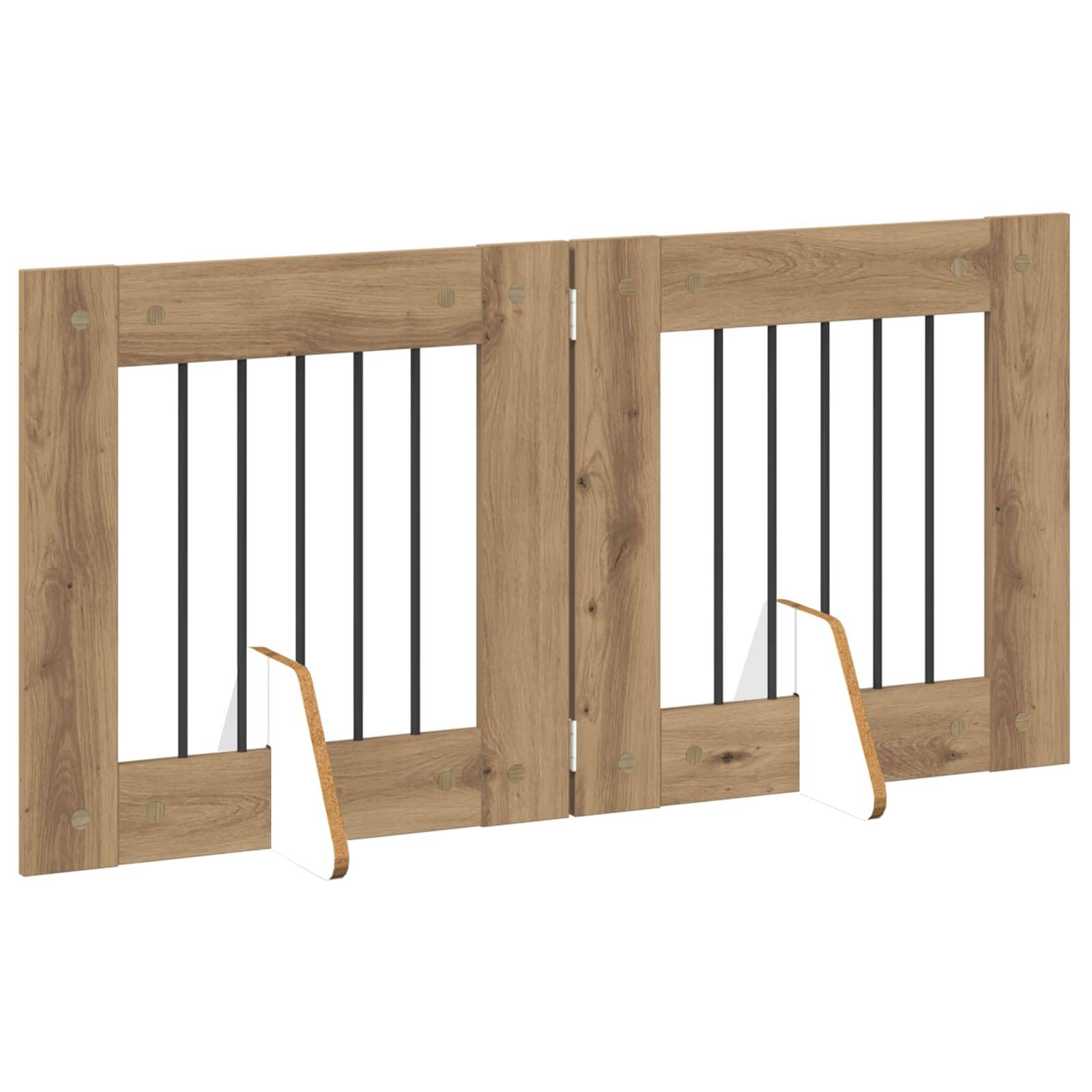 vidaXL Hundetor mit Ständern 2 pcs Artisan-Eiche 60 x 60 cm
