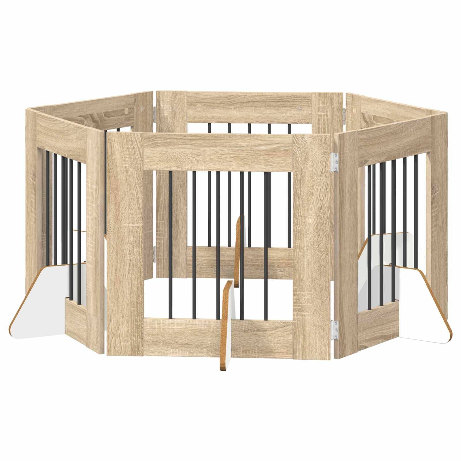 vidaXL Hundetor mit Ständern 6 pcs Sonoma-Eiche 60 x 60 cm