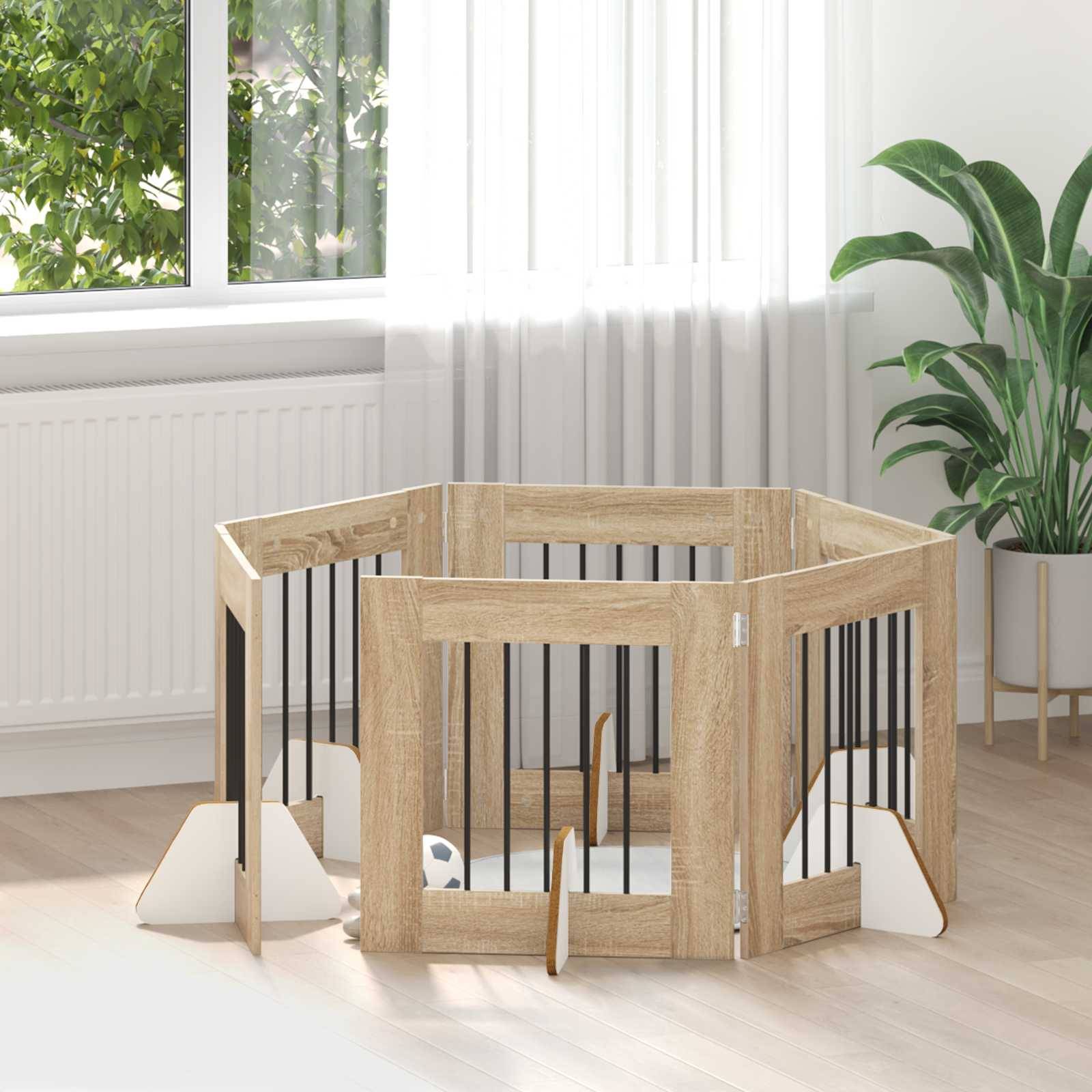 vidaXL Hundetor mit Ständern 6 pcs Sonoma-Eiche 60 x 60 cm