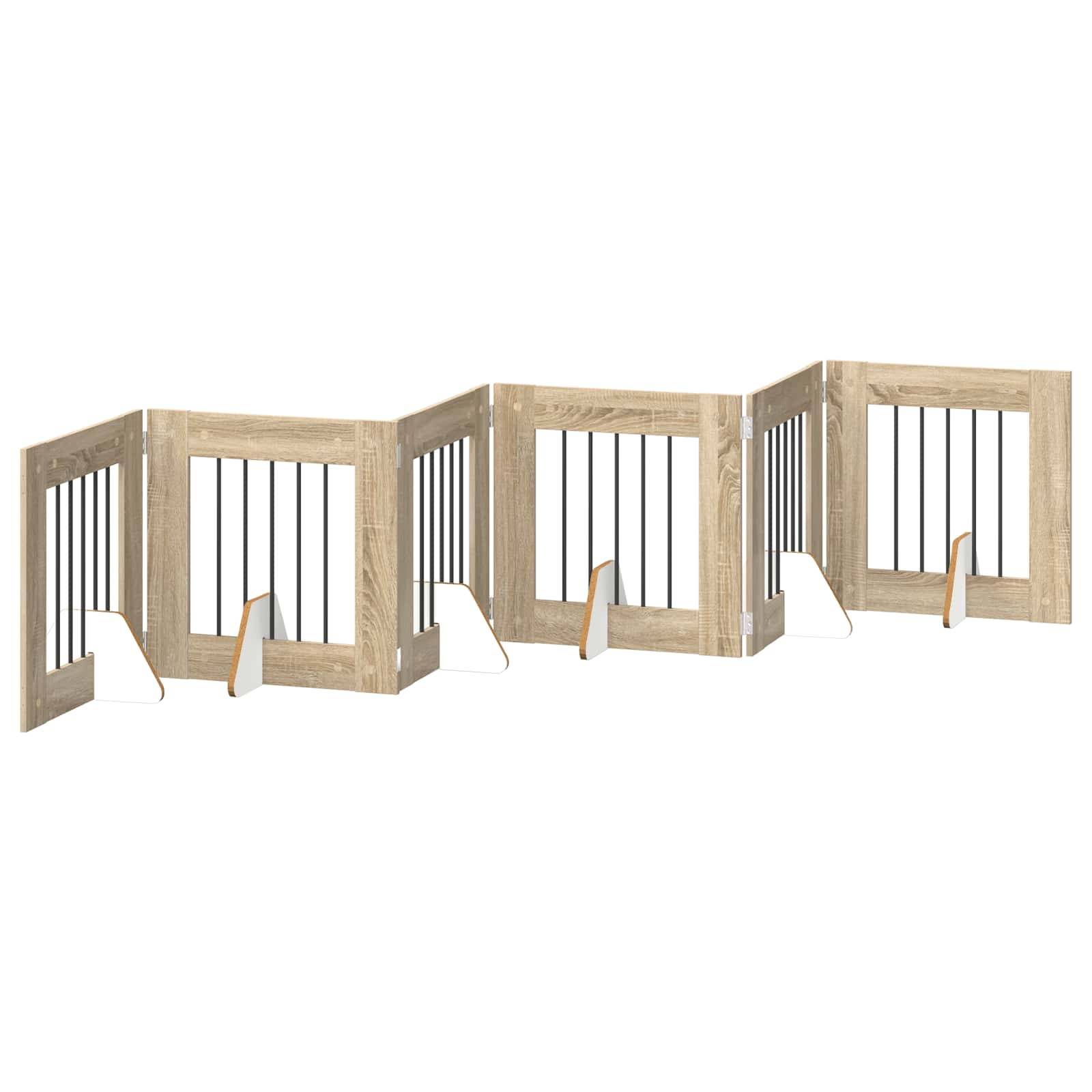vidaXL Hundetor mit Ständern 6 pcs Sonoma-Eiche 60 x 60 cm