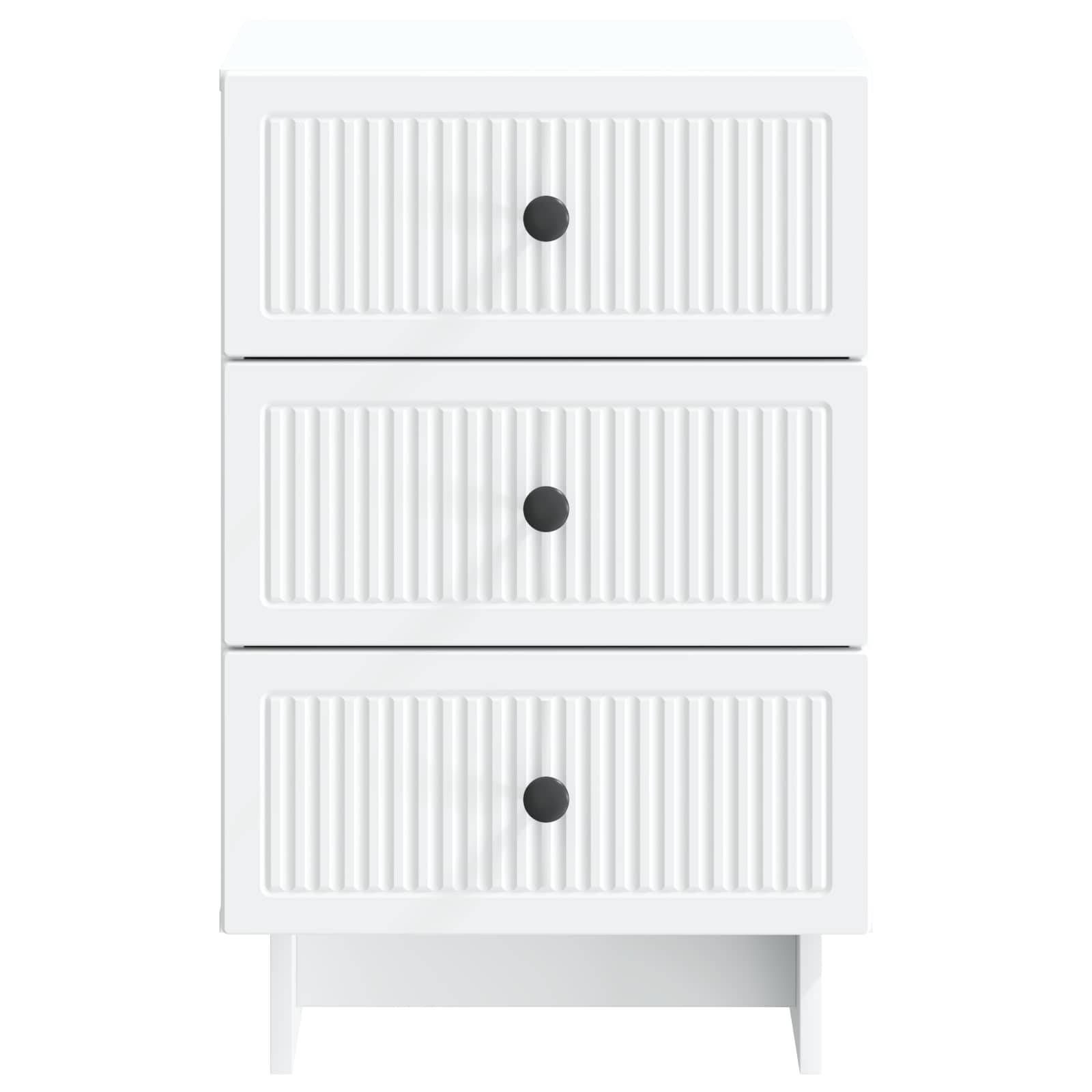 vidaXL Nachttisch mit Schubladen Weiß 43 x 41 x 66,5 cm Holzwerkstoff