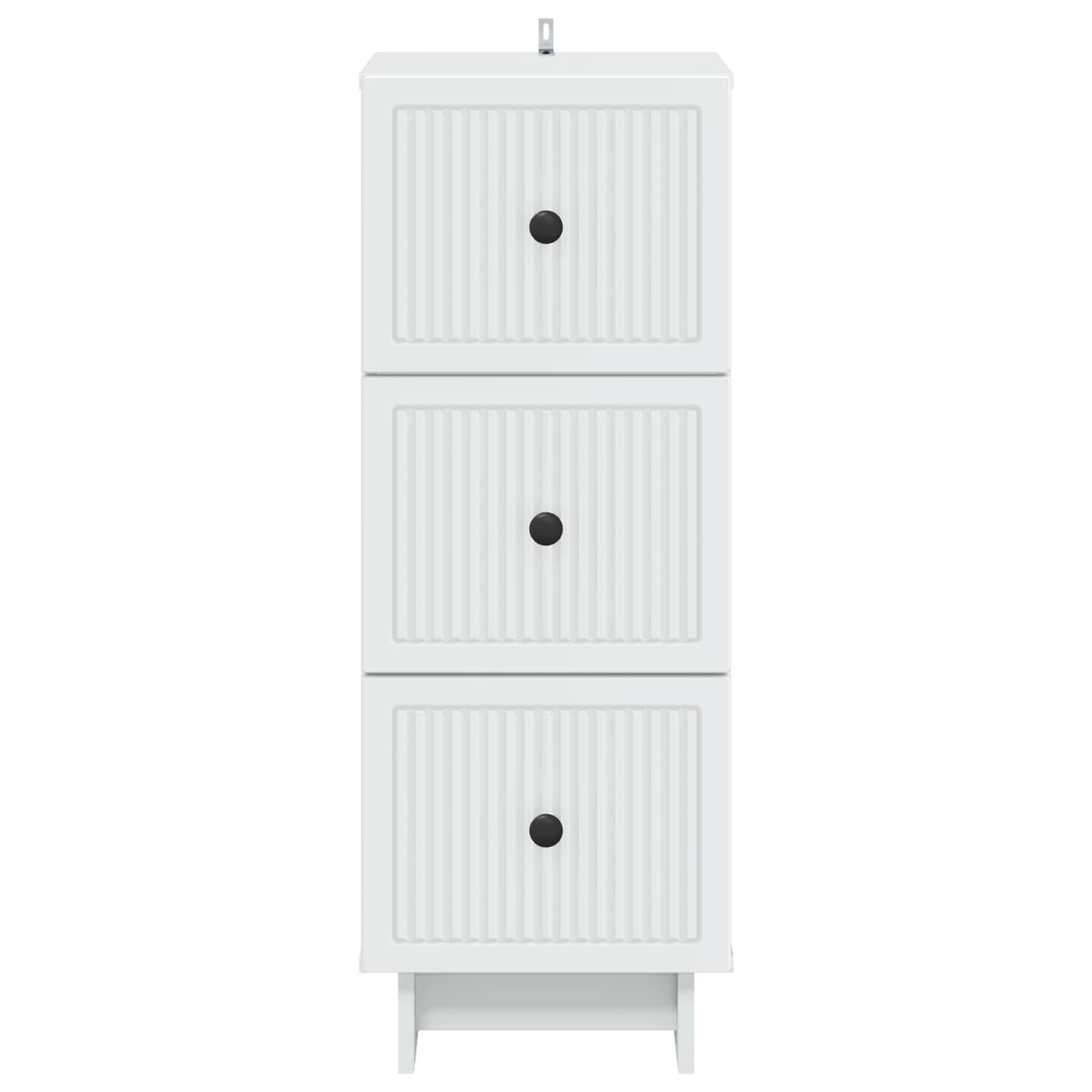 vidaXL Schubladenschrank Weiß 33 x 34,5 x 90 cm Holzwerkstoff