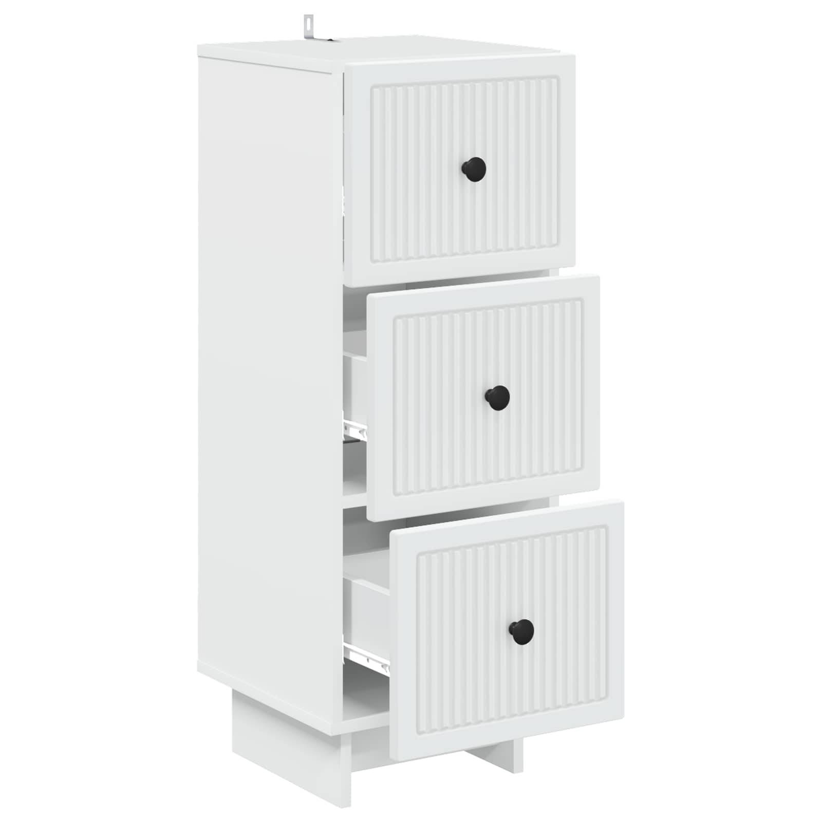 vidaXL Schubladenschrank Weiß 33 x 34,5 x 90 cm Holzwerkstoff