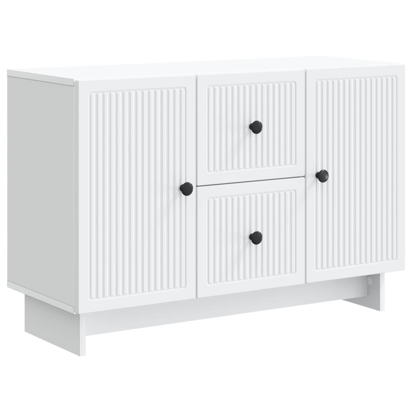 vidaXL Sideboard mit Schubladen Weiß 89 x 34,5 x 60 cm Holzwerkstoff