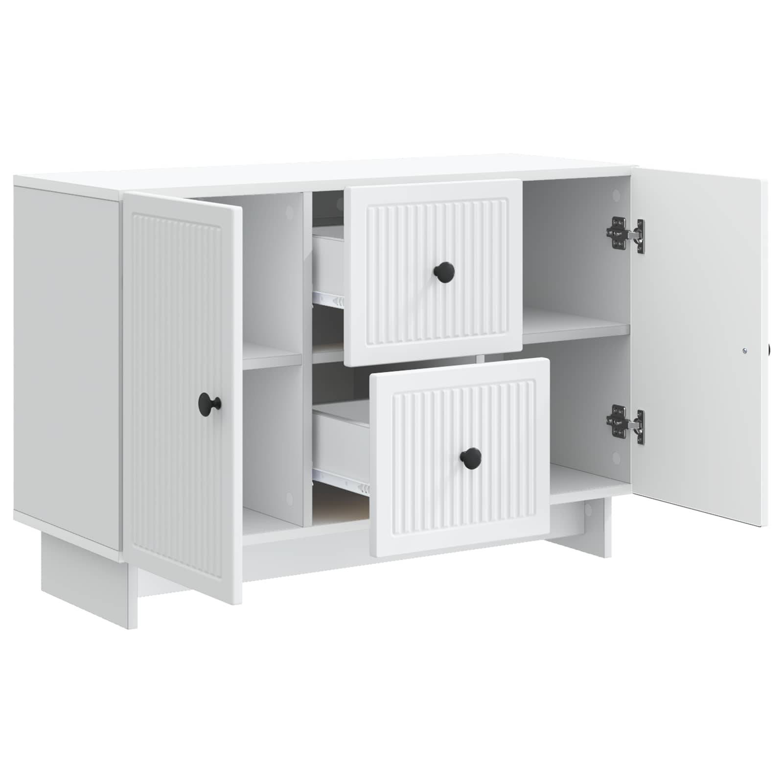vidaXL Sideboard mit Schubladen Weiß 89 x 34,5 x 60 cm Holzwerkstoff