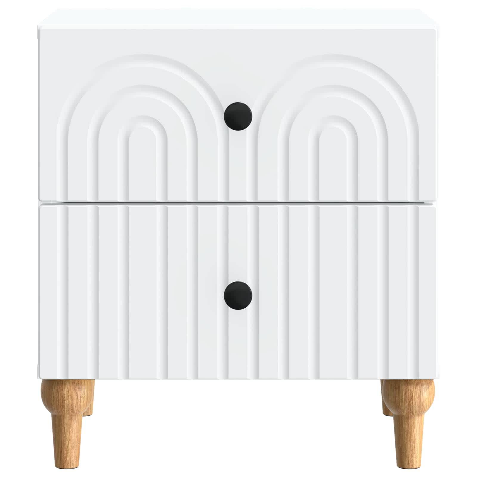 vidaXL Nachttisch mit Schubladen Weiß 43 x 34,5 x 48 cm Holzwerkstoff