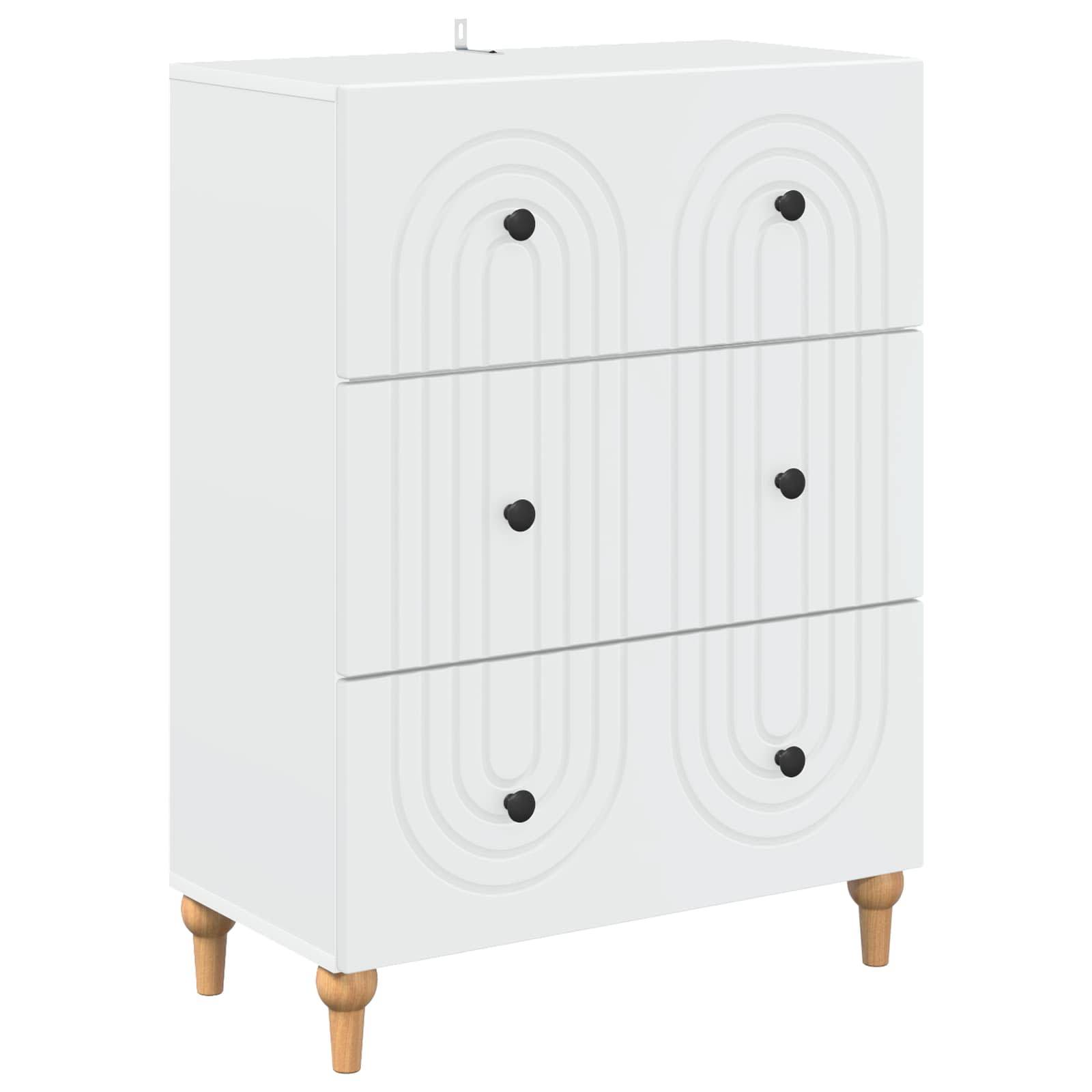 vidaXL Schubladenschrank Weiß 66 x 34,5 x 90 cm Holzwerkstoff