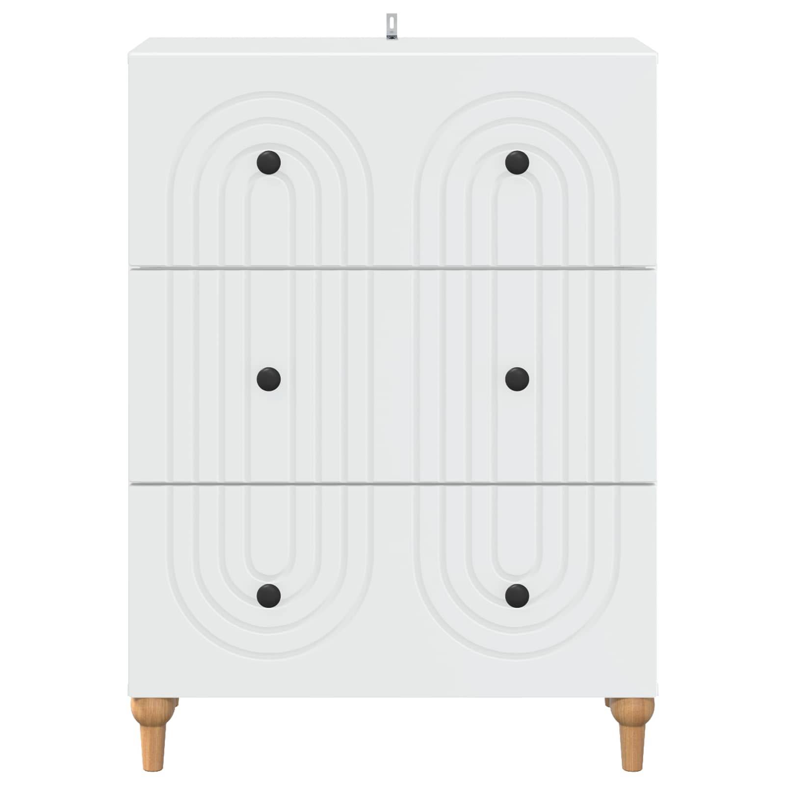 vidaXL Schubladenschrank Weiß 66 x 34,5 x 90 cm Holzwerkstoff
