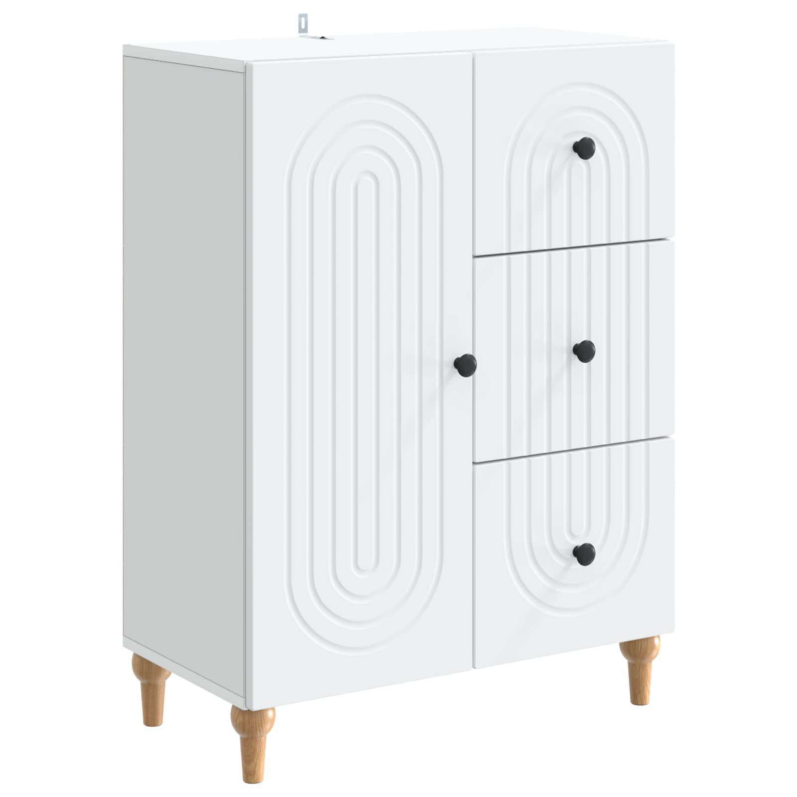 vidaXL Sideboard mit Schubladen Weiß 66 x 34,5 x 90 cm Holzwerkstoff
