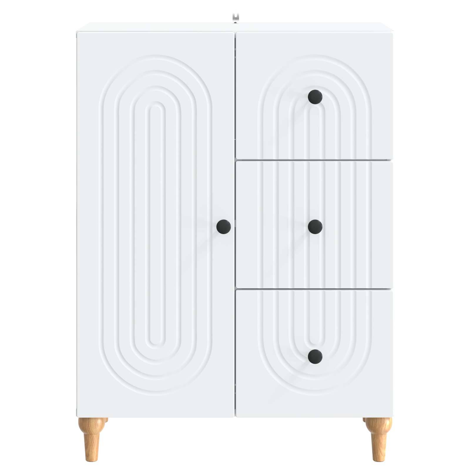 vidaXL Sideboard mit Schubladen Weiß 66 x 34,5 x 90 cm Holzwerkstoff