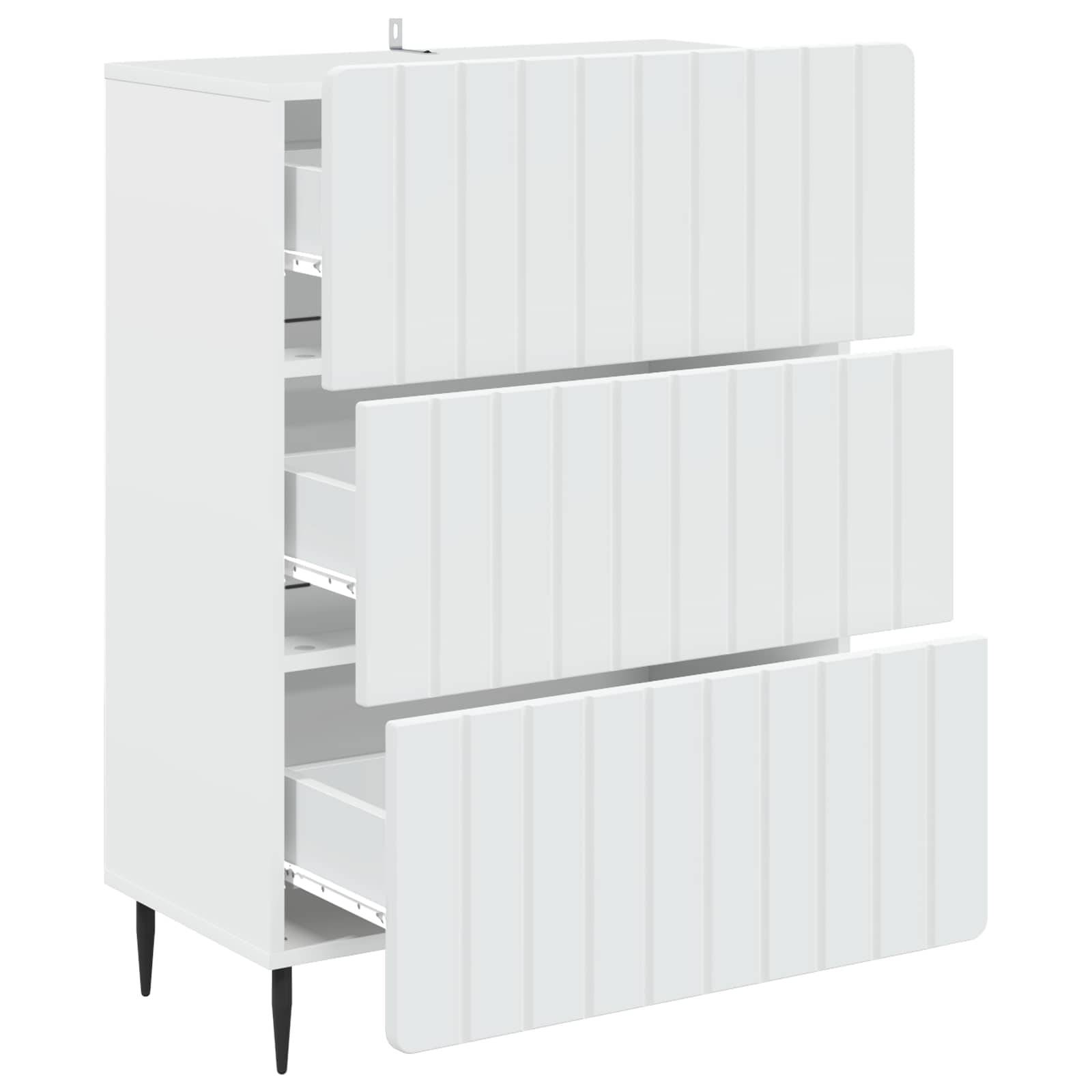 vidaXL Schubladenschrank Weiß 66 x 34,5 x 92 cm Holzwerkstoff